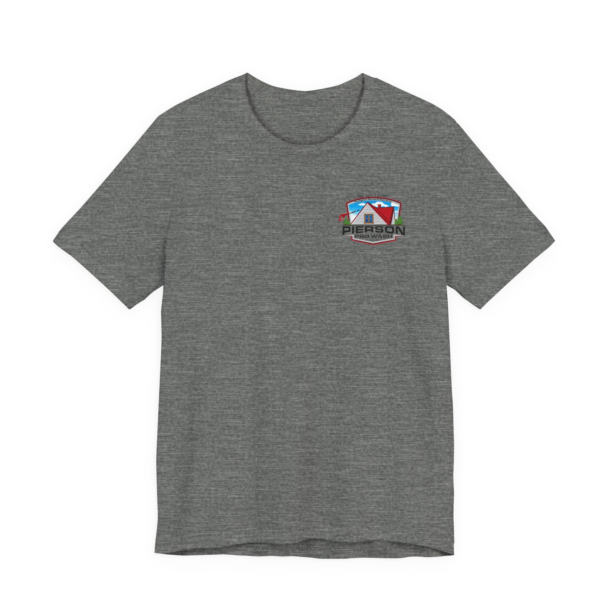 Pierson Pro Wash White Shirt Logo - Bella+Canvas Soft Unisex Tee