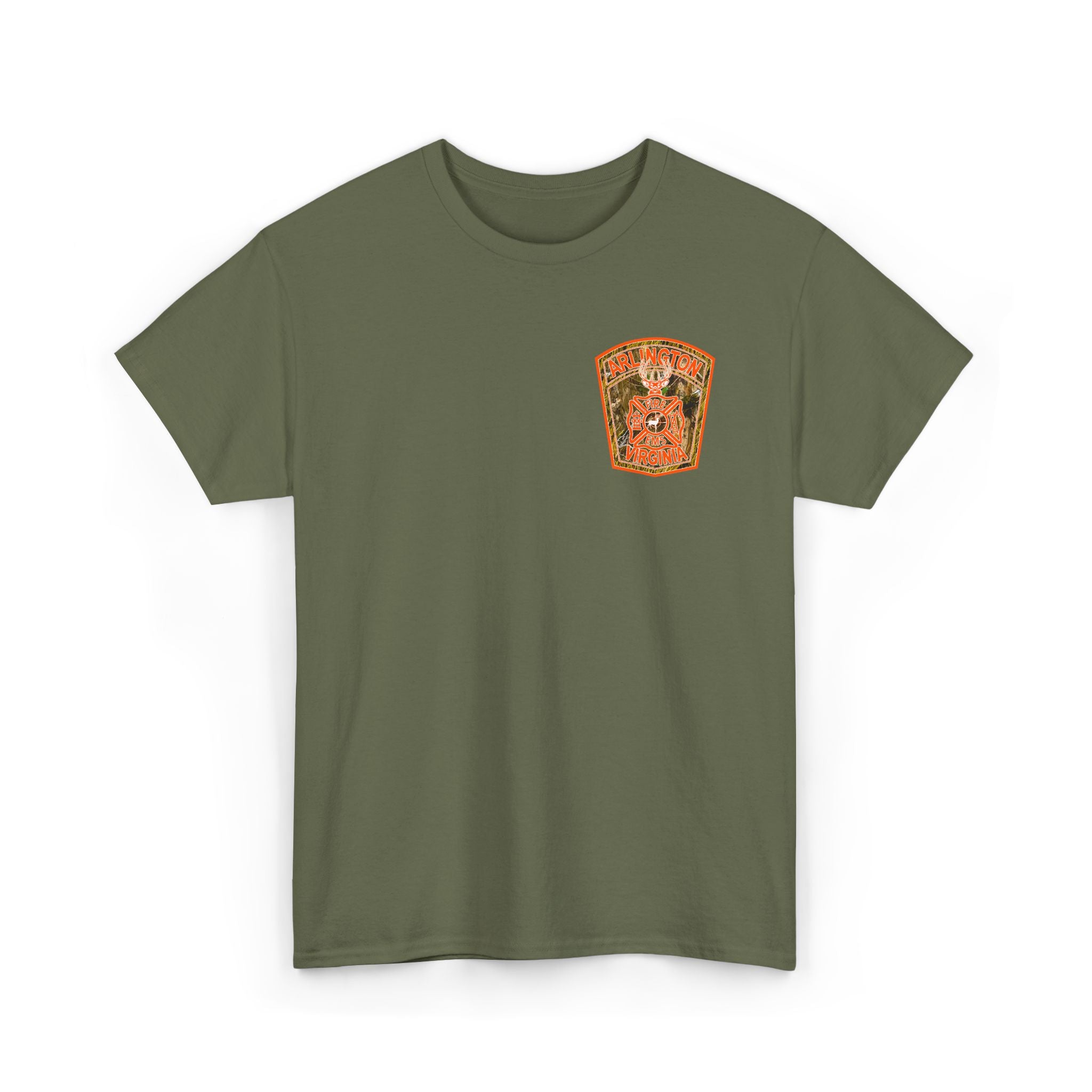 Heavy Cotton Unisex Tee - Arlington Camo Deer Hunter