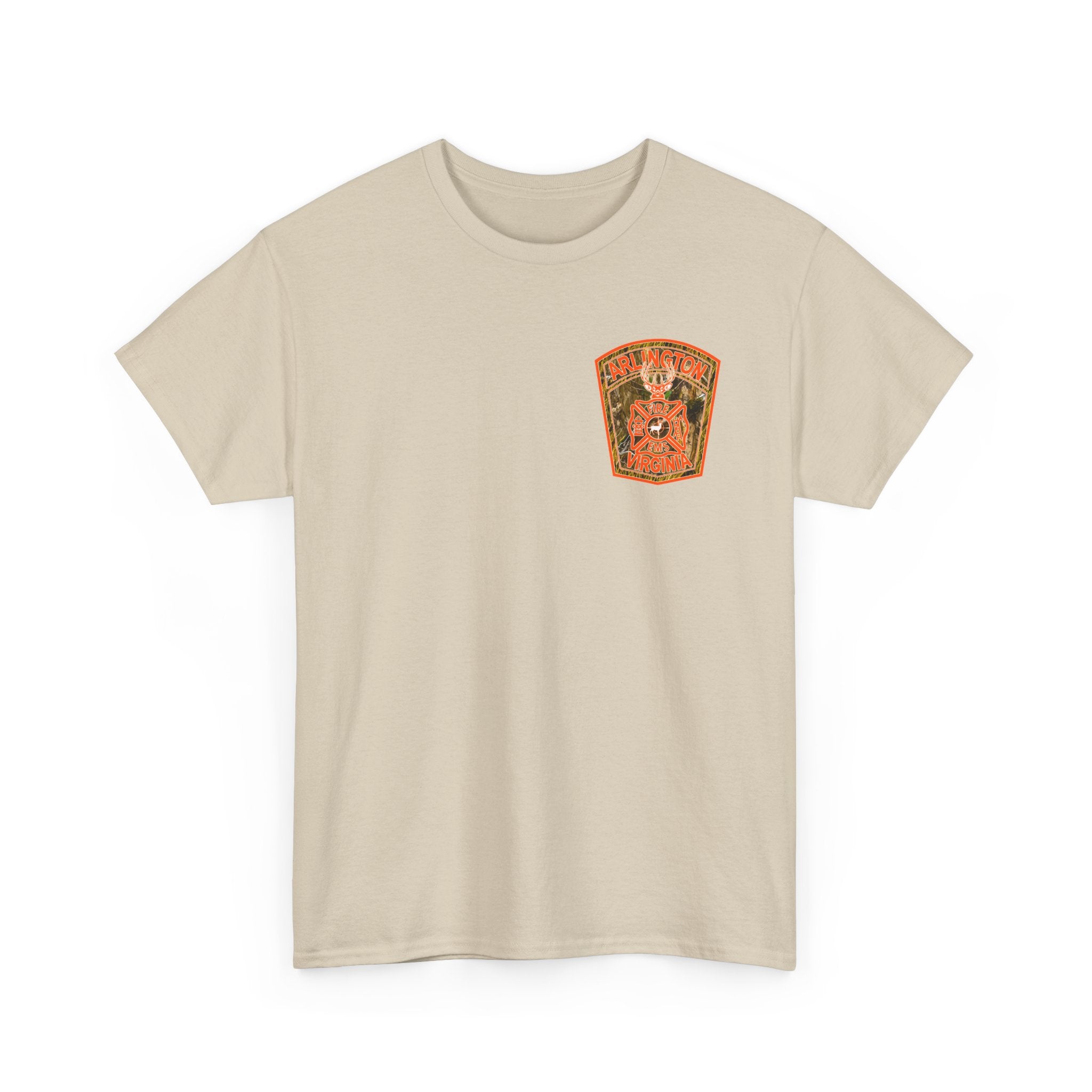 Heavy Cotton Unisex Tee - Arlington Camo Deer Hunter