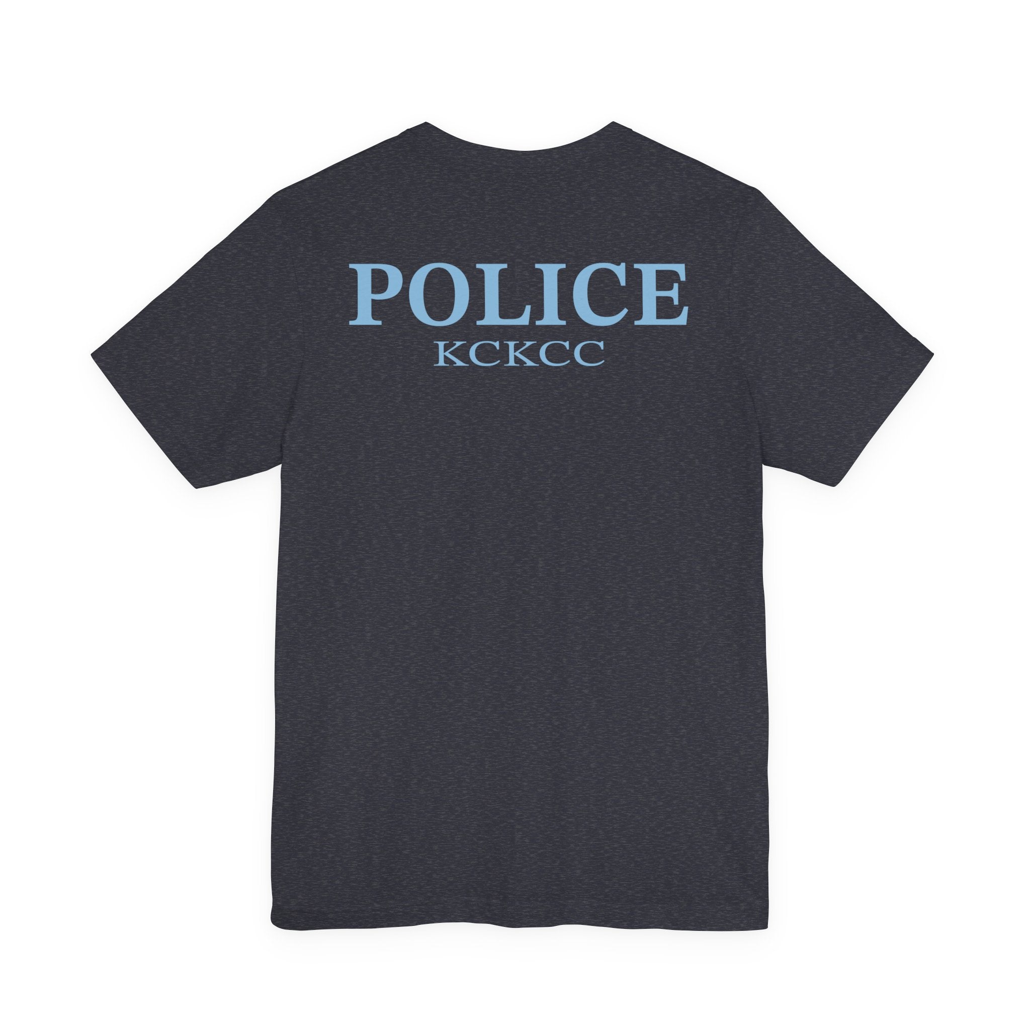 KCKCC Police Patch Color Blue Back - Unisex Jersey Short Sleeve Tee
