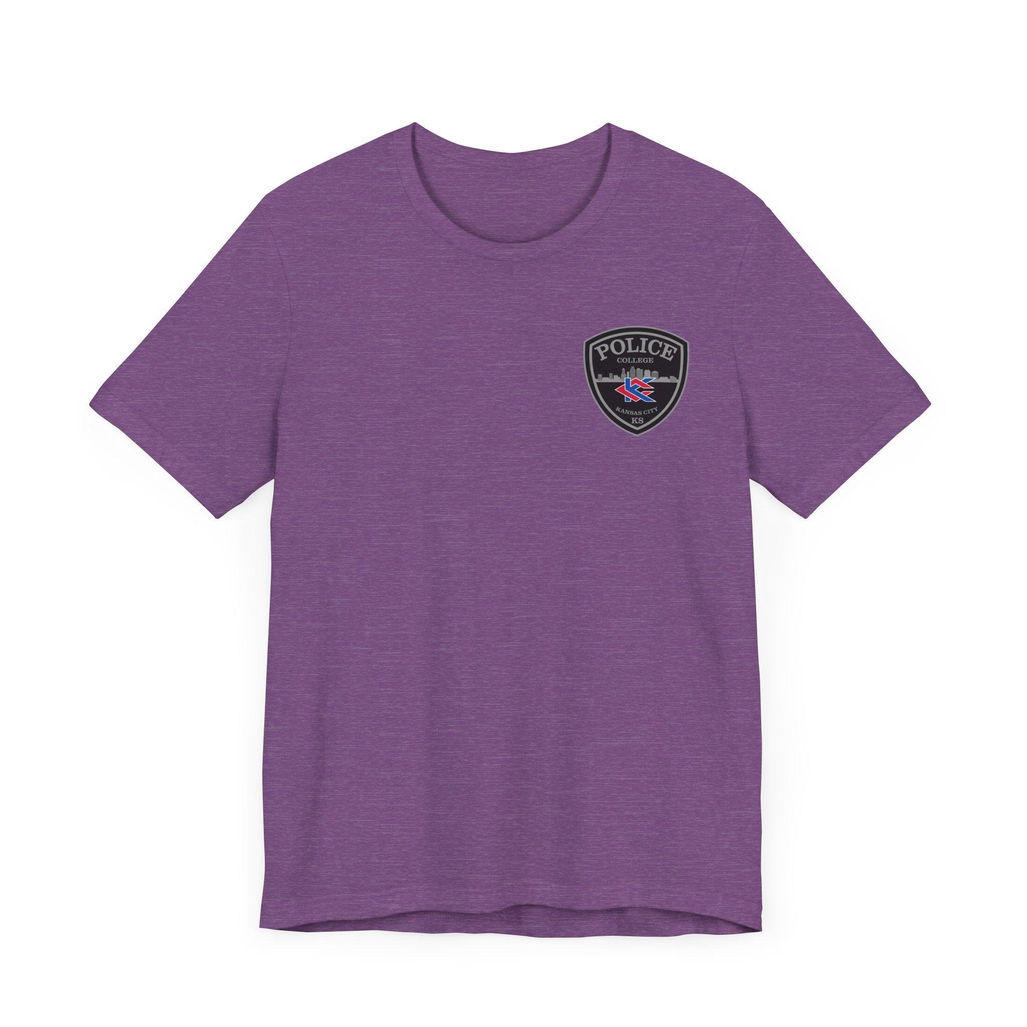 KCKCC Police Patch Black & White Grey Back - Unisex Jersey Short Sleeve Tee