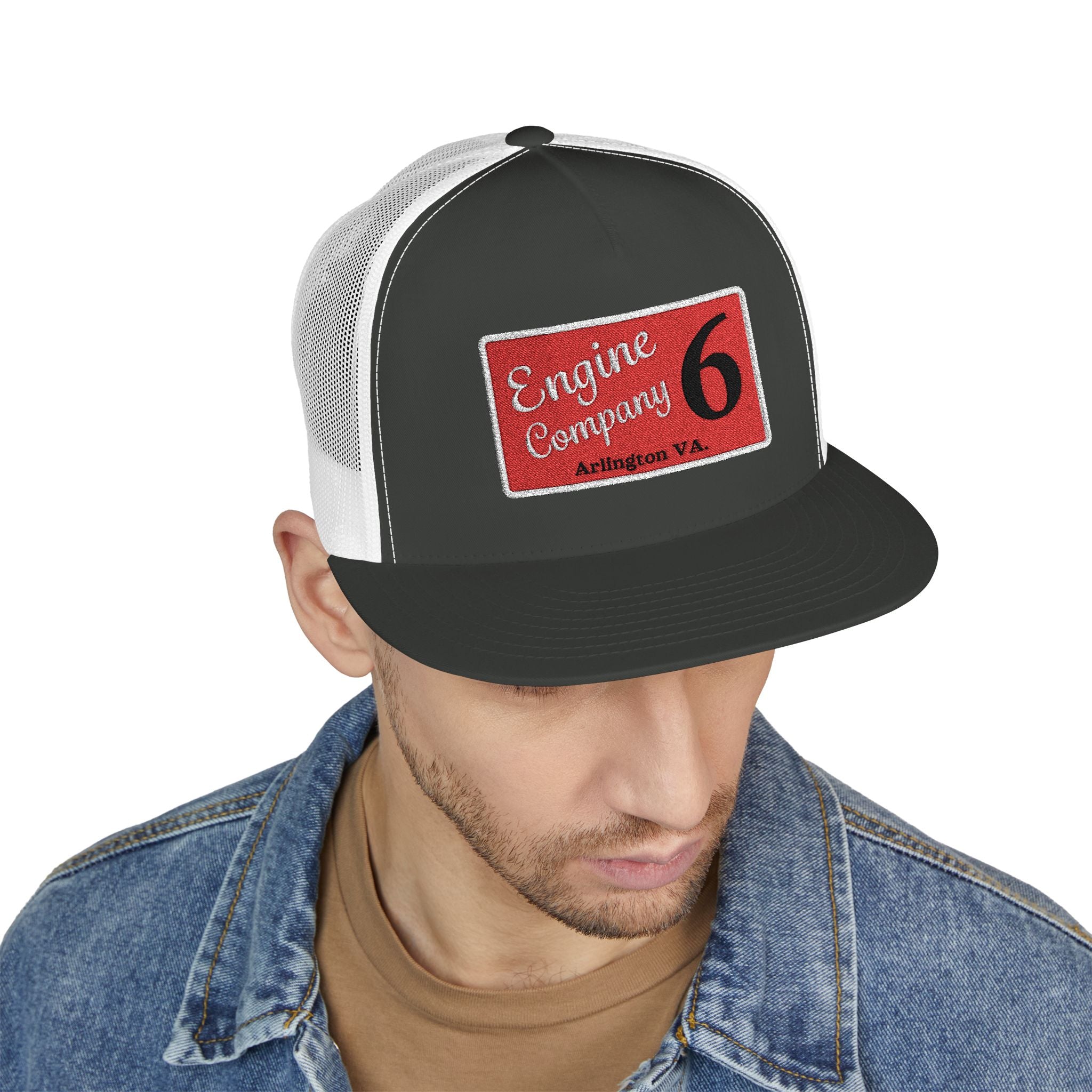 Arlington Engine Company 6 - 5 Panel Trucker Cap (Embroidery)