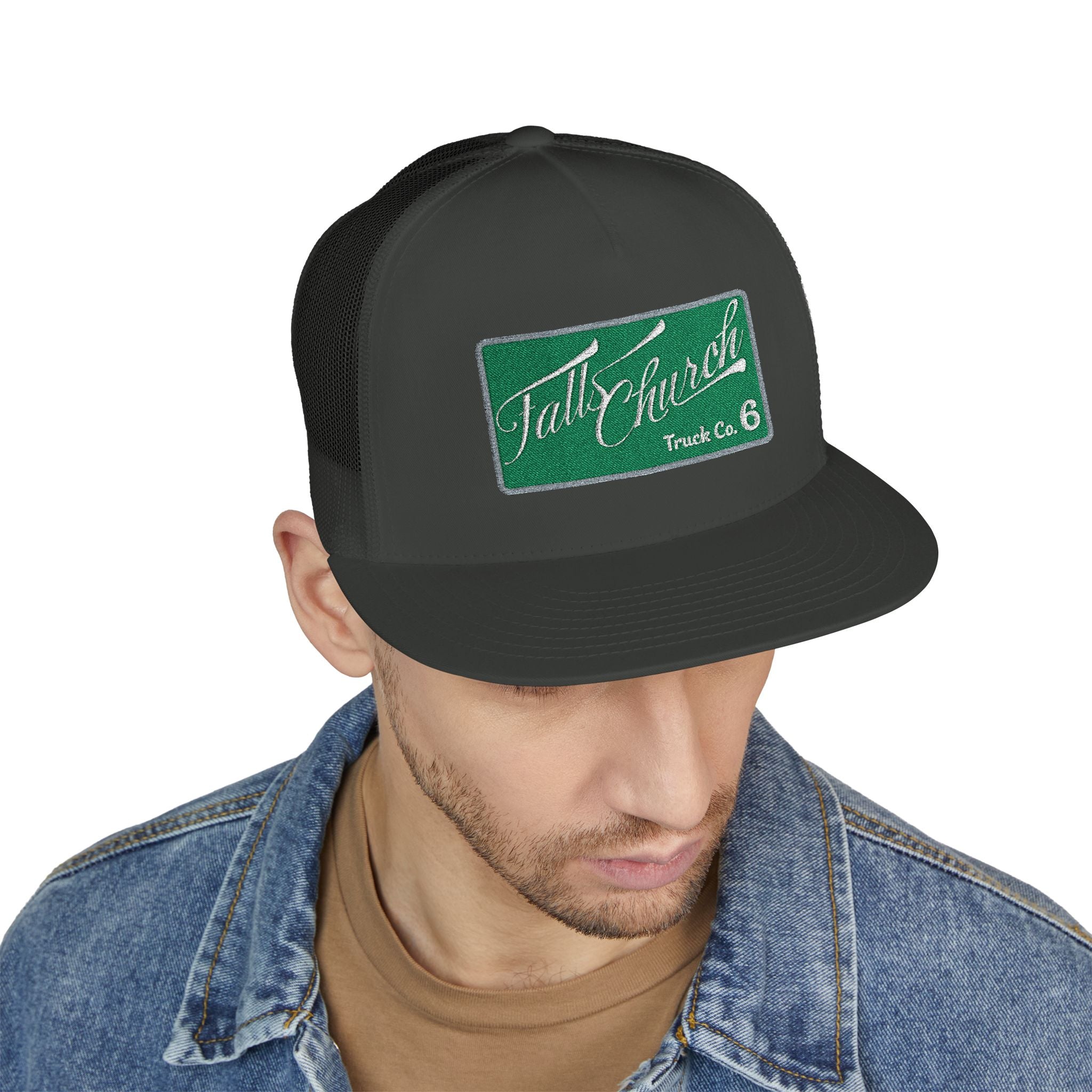 Arlington Falls Church Truck 6 - 5 Panel Trucker Cap (Embroidery)