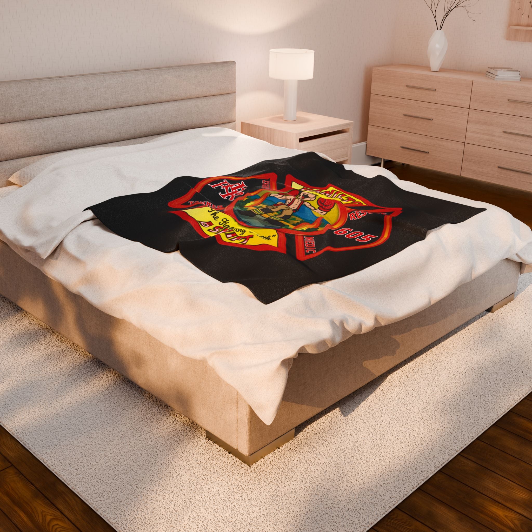 LCFR Hamilton Station 5 - Black Velveteen Plush Blanket