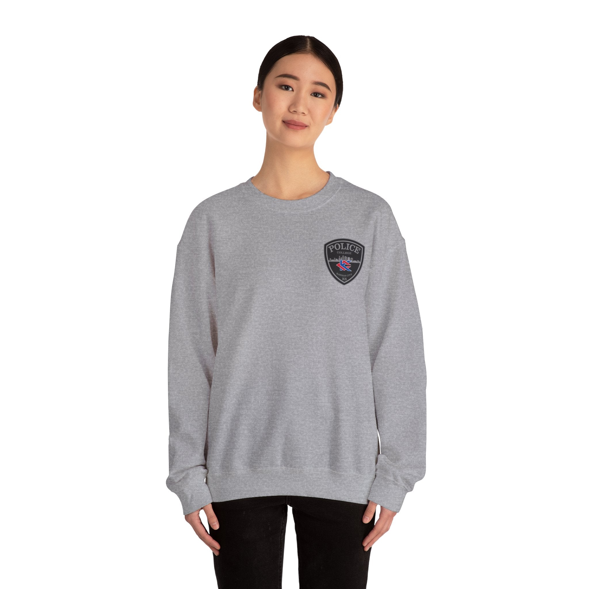 Kansas City College Police Patch Grey - Unisex Heavy Blend™ Crewneck Sweatshirt