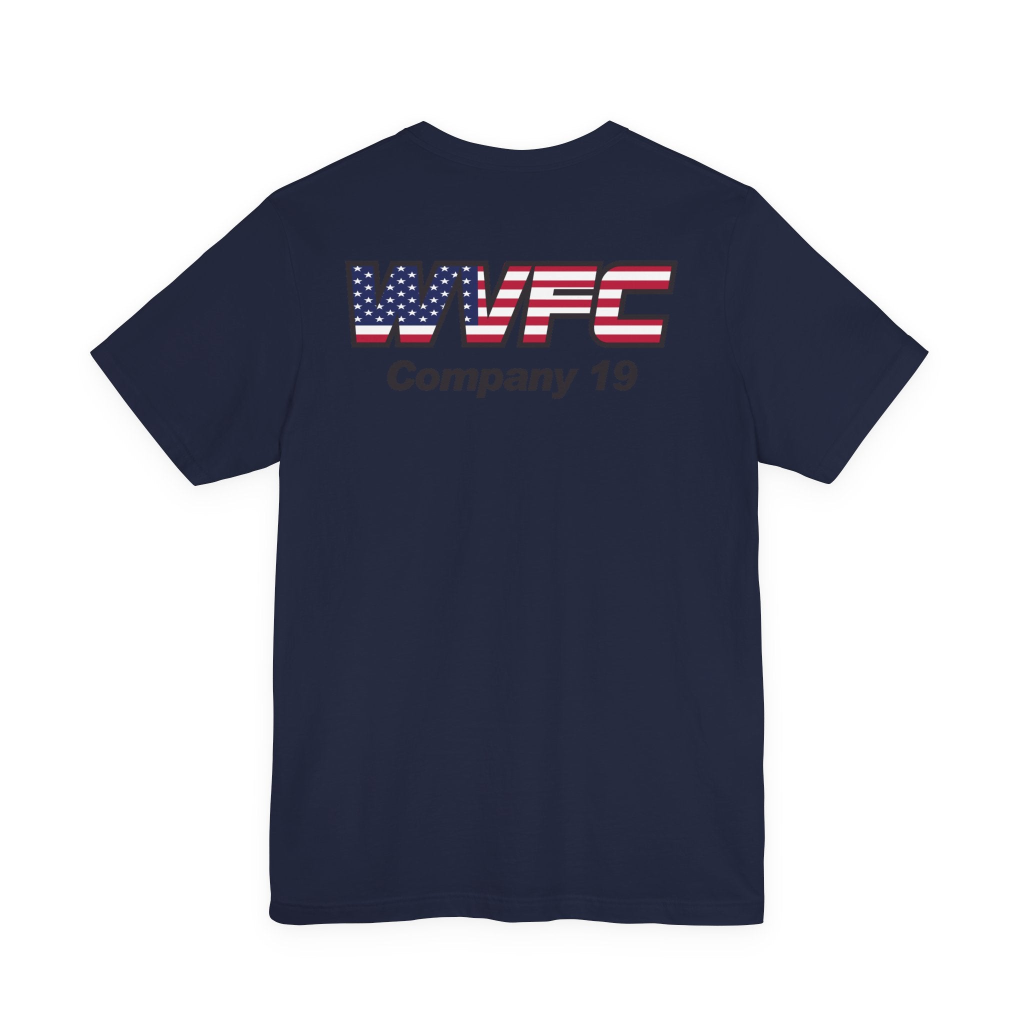 WVFC Goat Logo 2 Version 2 US Flag blk  - Unisex Jersey Short Sleeve Tee