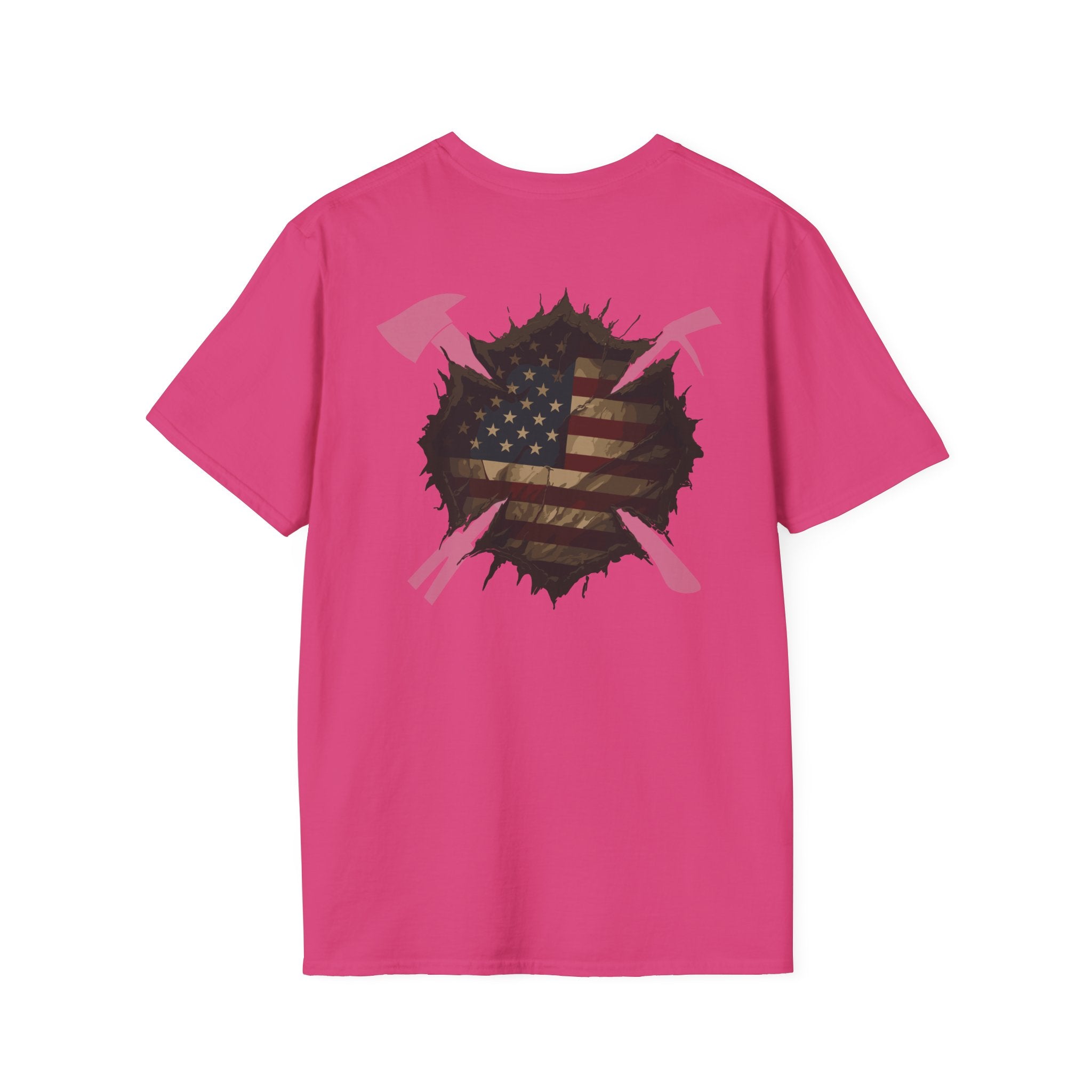 Us flag torn maltese - Unisex Softstyle T-Shirt