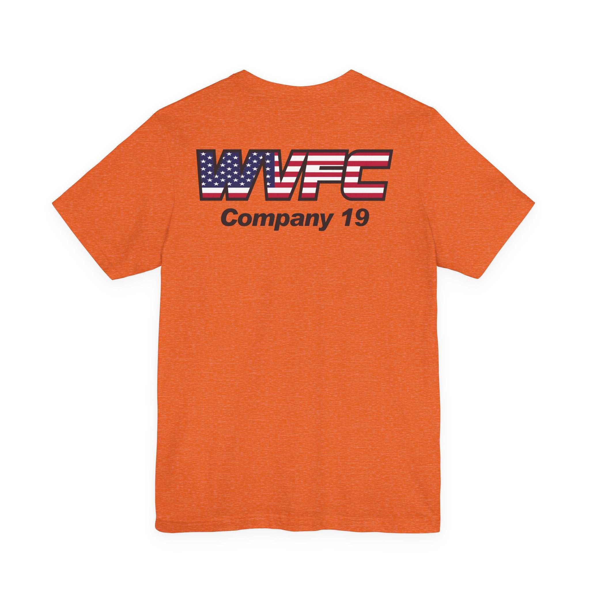 WVFC FD logo black USA flag back  - Unisex Jersey Short Sleeve Tee