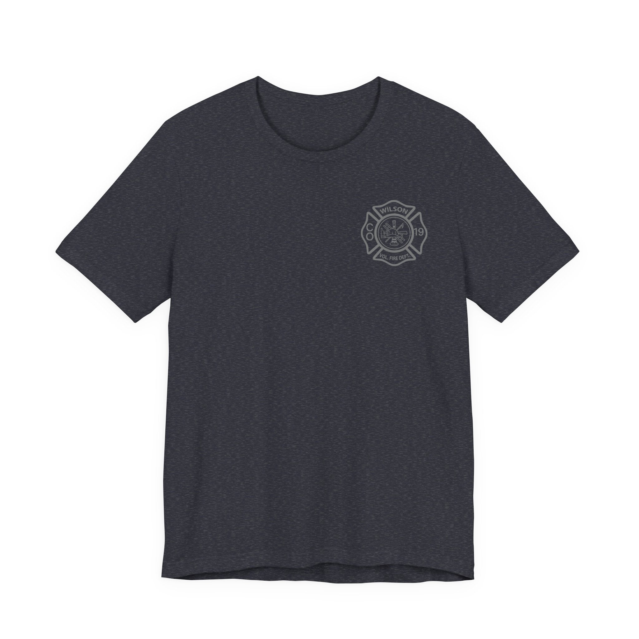 WVFC FD Logo gray Red back Gray - Unisex Jersey Short Sleeve Tee