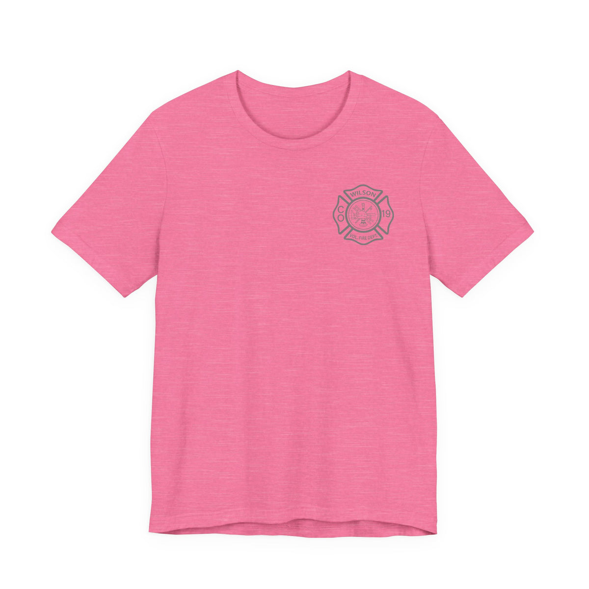 WVFC FD Logo gray Red back Gray - Unisex Jersey Short Sleeve Tee