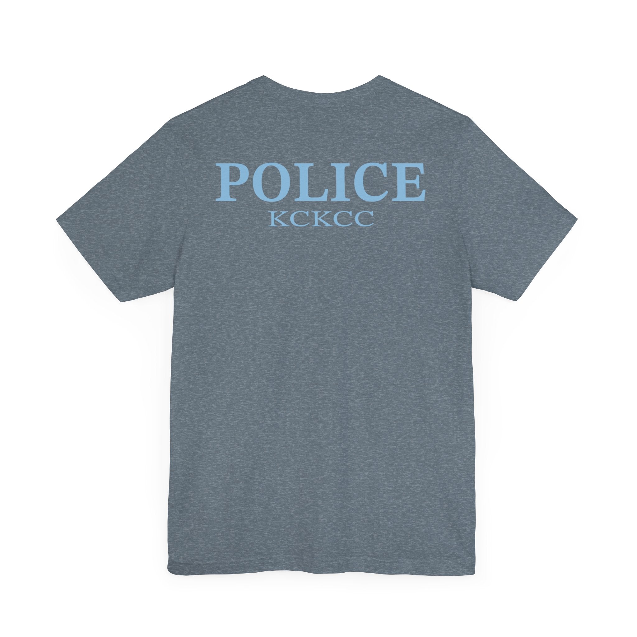 KCKCC Police Patch Color Blue Back - Unisex Jersey Short Sleeve Tee