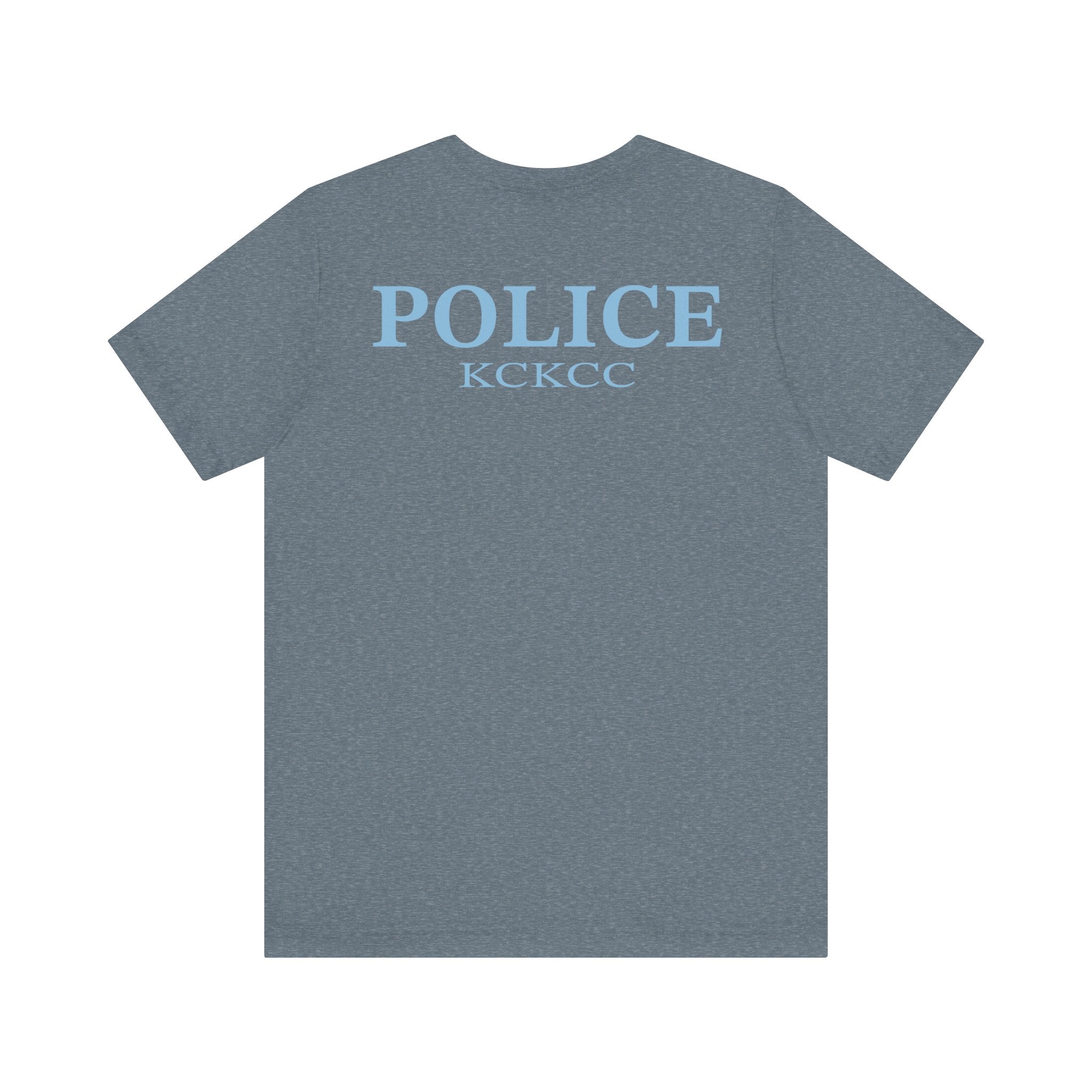 KCKCC Police Patch Color Blue Back - Unisex Jersey Short Sleeve Tee