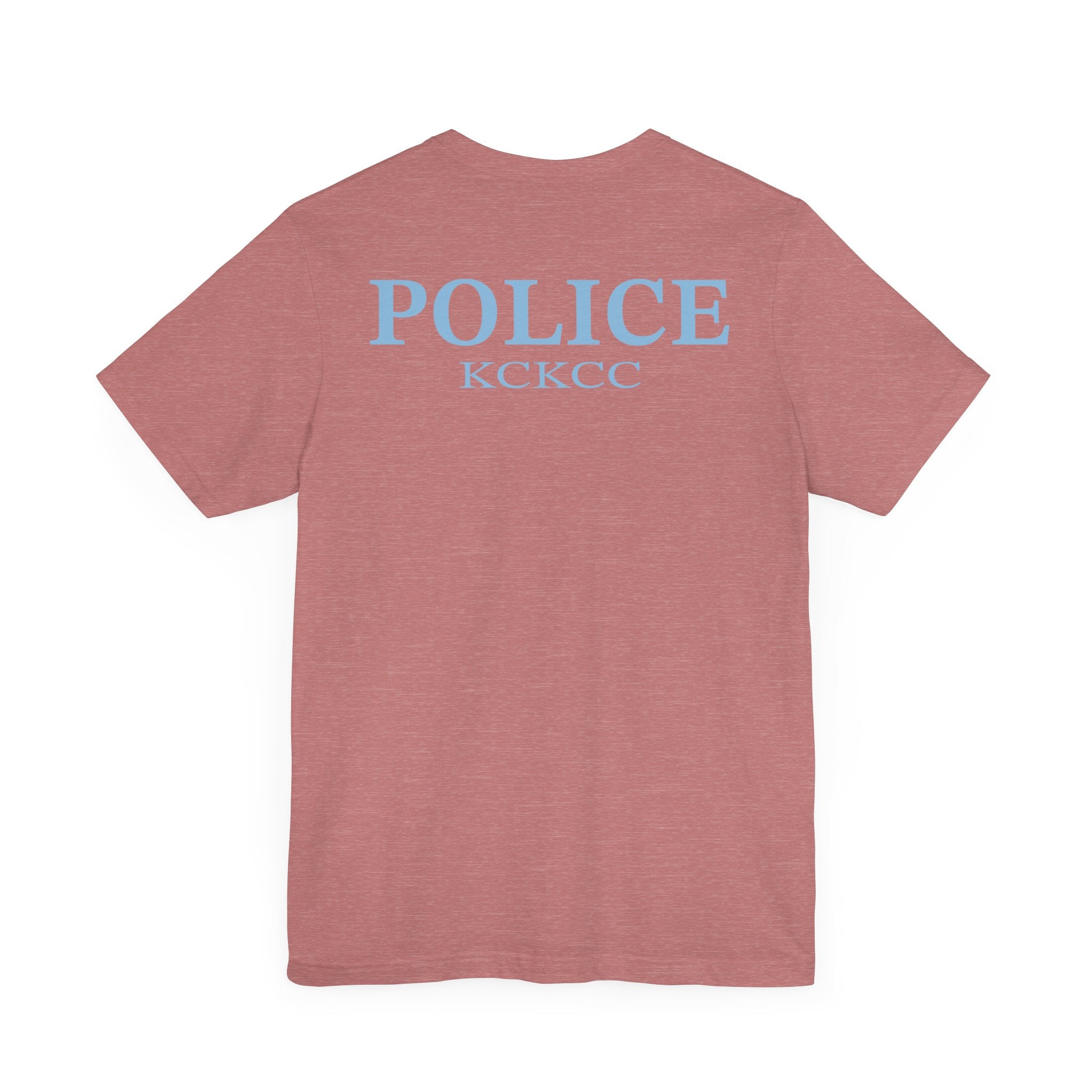KCKCC Police Patch Color Blue Back - Unisex Jersey Short Sleeve Tee