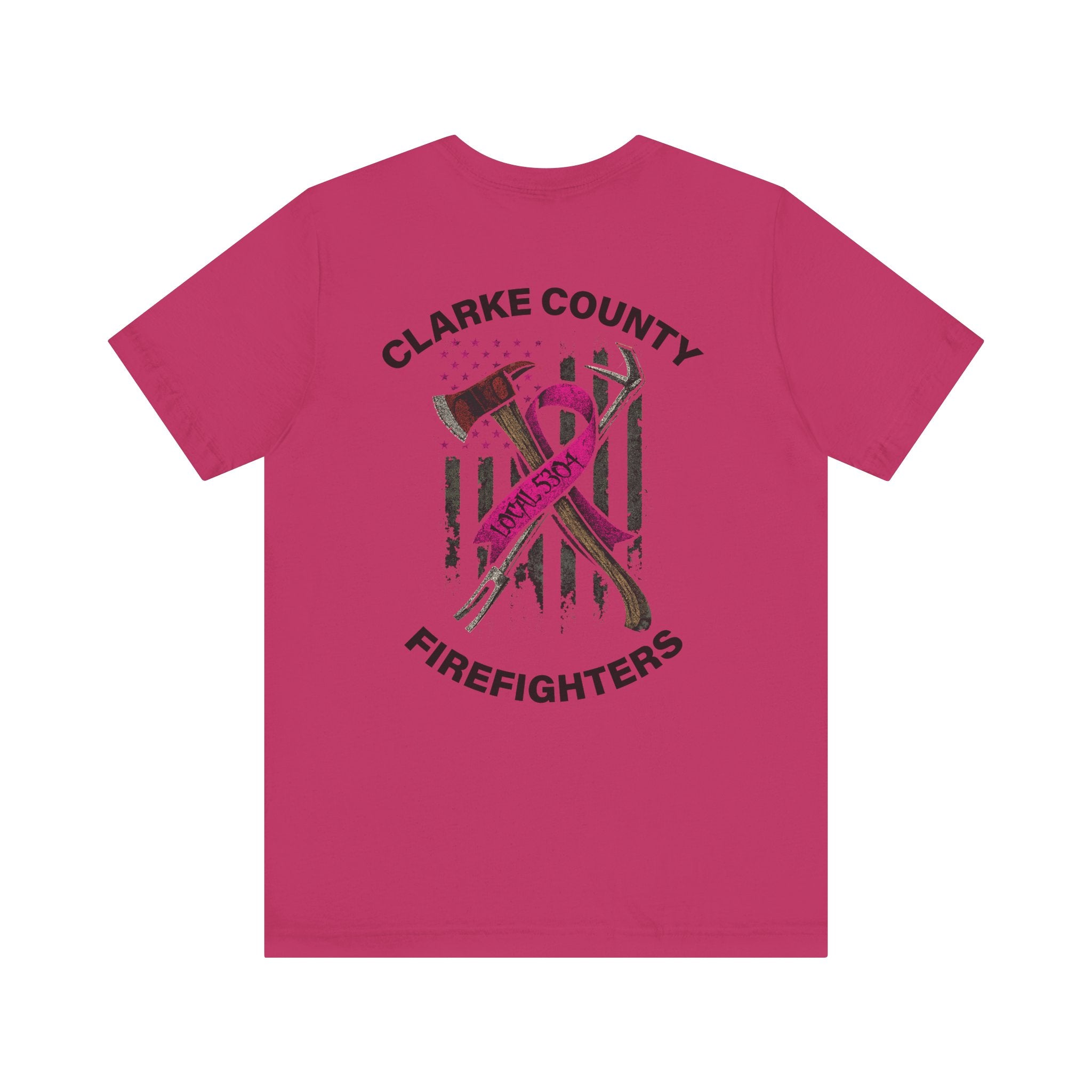 Clarke County Fire Breast Cancer (Portion of Proceeds go to Local 5304) - Bella+Canvas Soft Jersey Cotton Unisex Tee