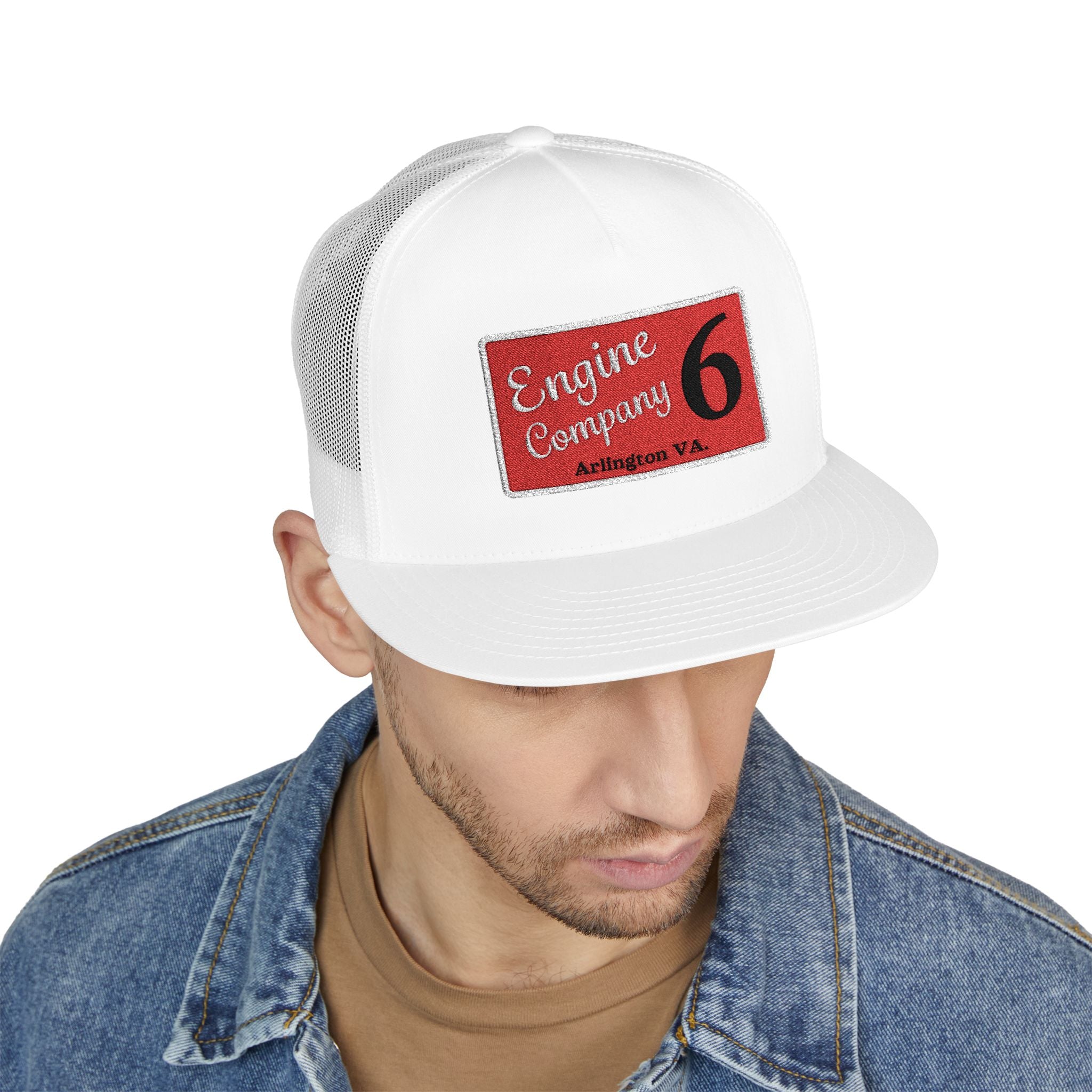 Arlington Engine Company 6 - 5 Panel Trucker Cap (Embroidery)