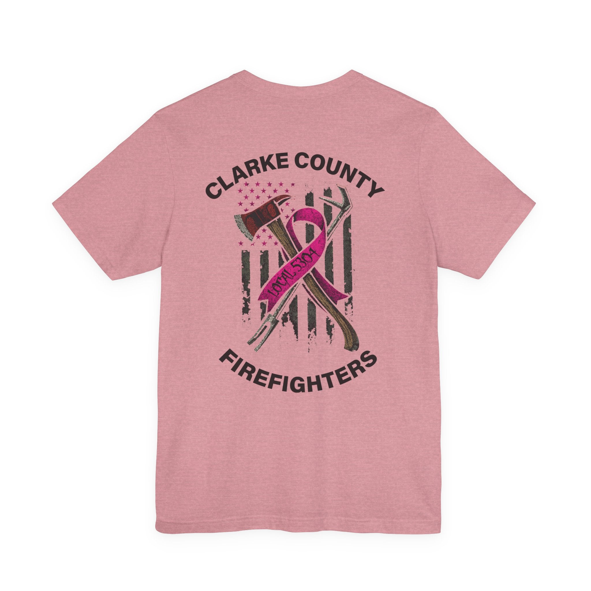 Clarke County Fire Breast Cancer (Portion of Proceeds go to Local 5304) - Bella+Canvas Soft Jersey Cotton Unisex Tee