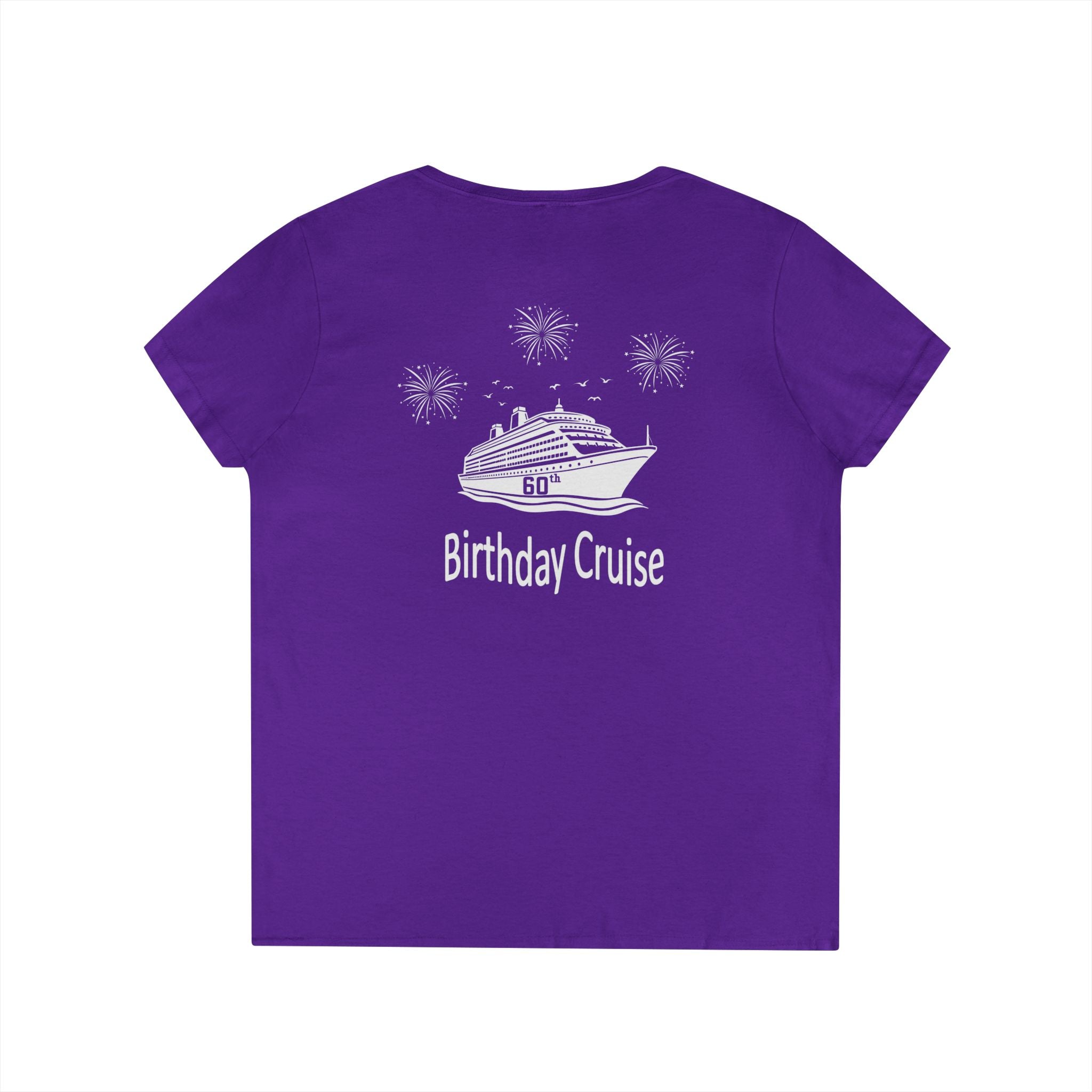 Renee Family Cruise White - Ladies' Cotton V-Neck T-Shirt