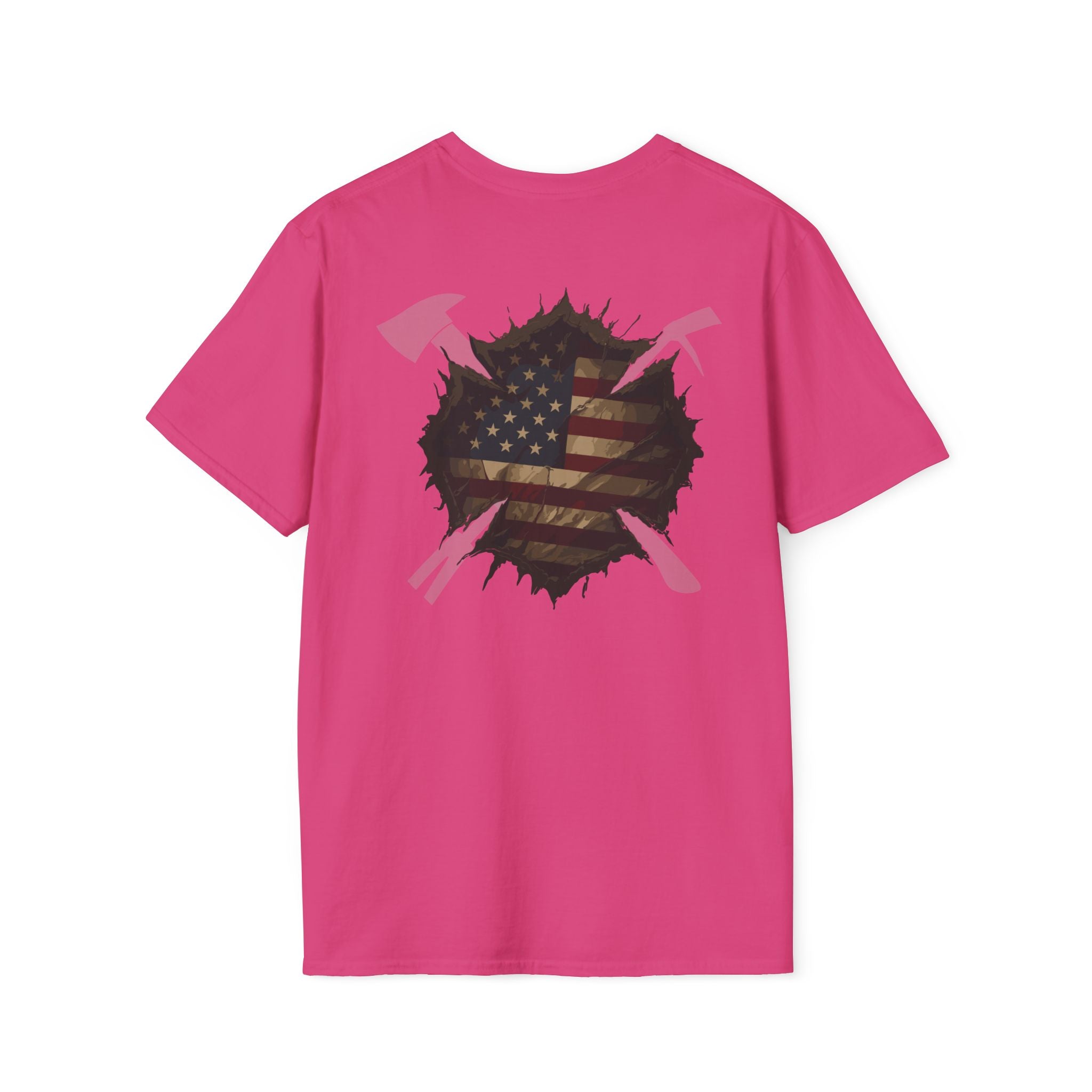 Us flag torn maltese - Unisex Softstyle T-Shirt