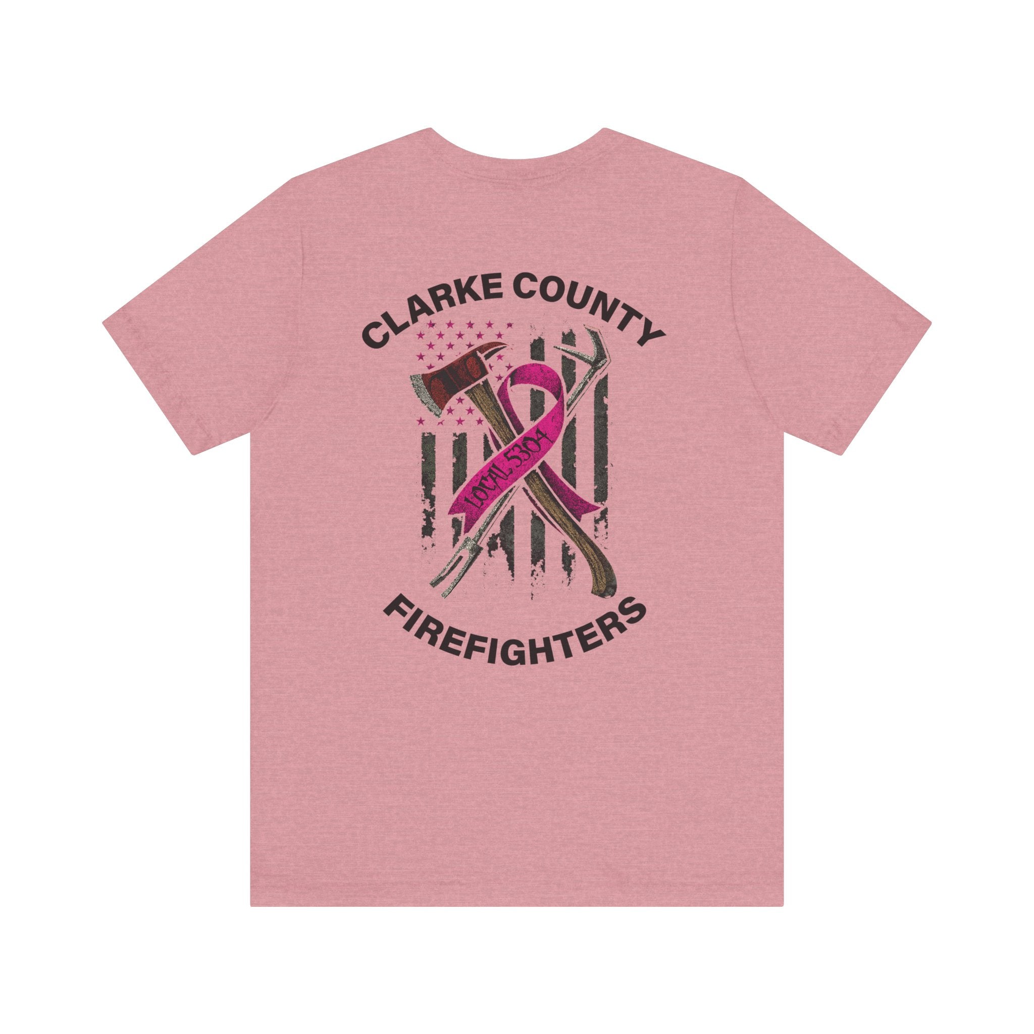 Clarke County Fire Breast Cancer (Portion of Proceeds go to Local 5304) - Bella+Canvas Soft Jersey Cotton Unisex Tee