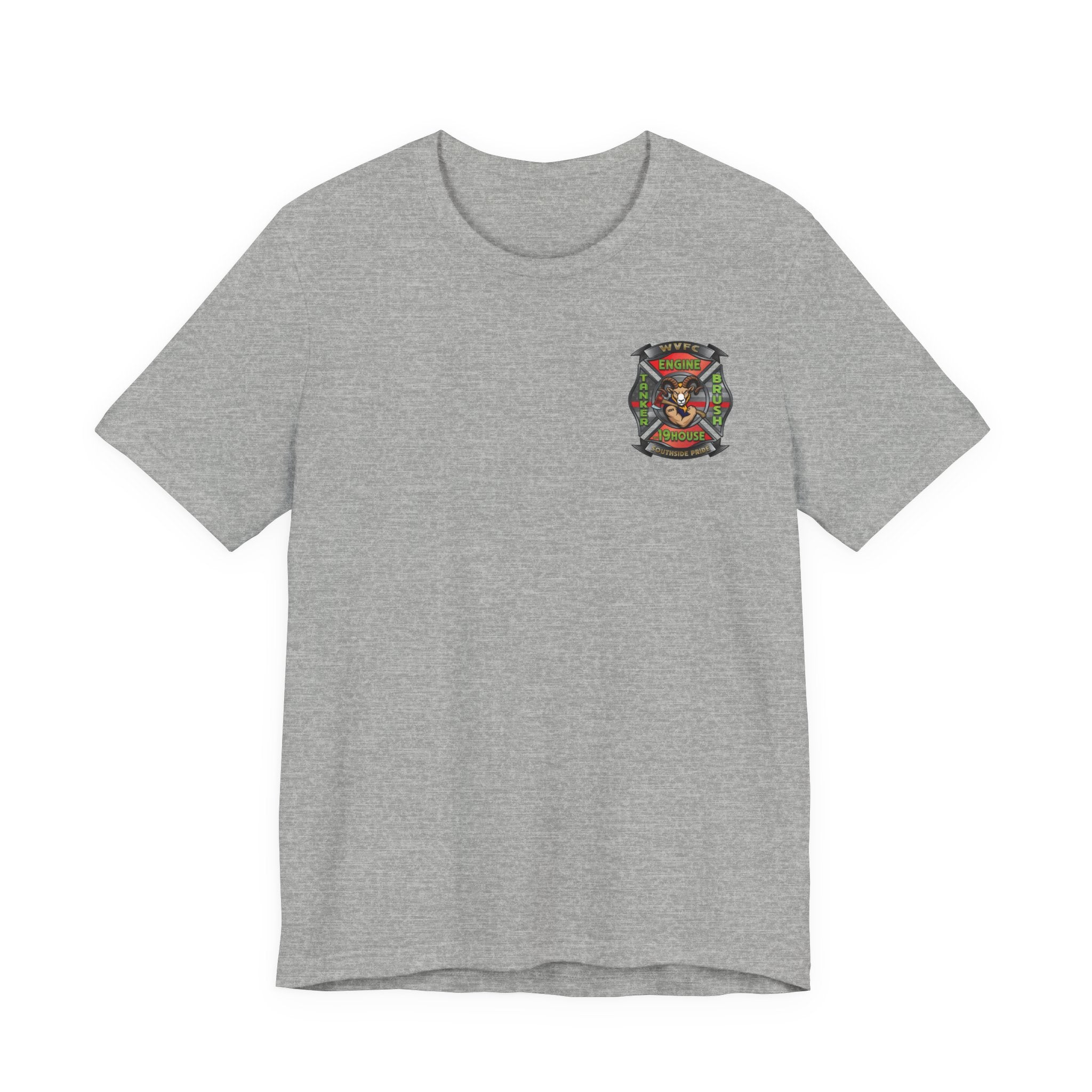 WVFC Goat Logo 2 Version 2 US Flag - Unisex Jersey Short Sleeve Tee
