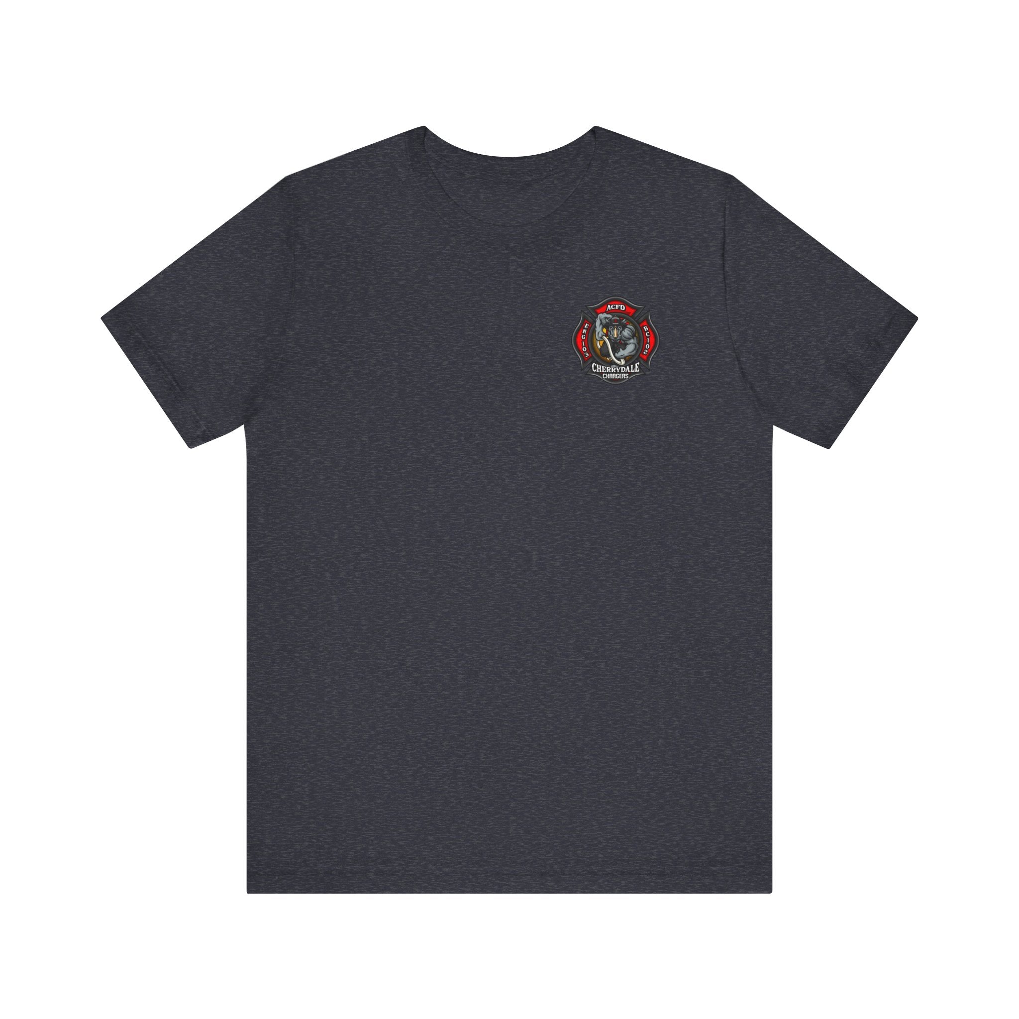 Station 3 Rhino Logo Firefighter Back - Bella+Canvas Soft Unisex Tee-
