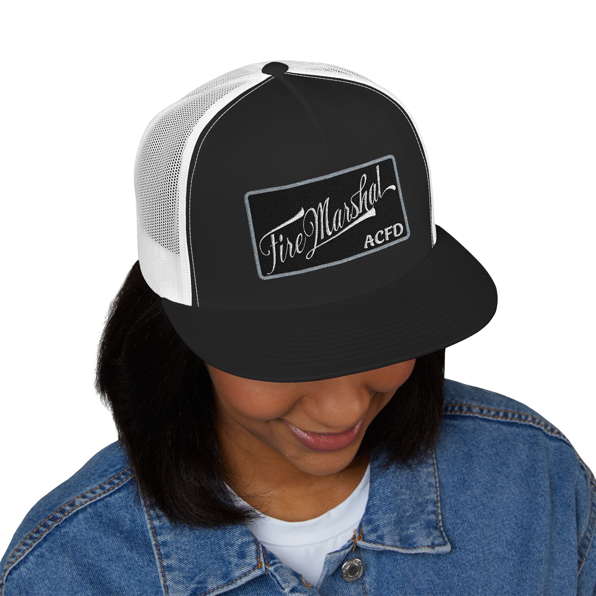 Arlington Fire Marshal Written - 5 Panel Trucker Cap (Embroidery)