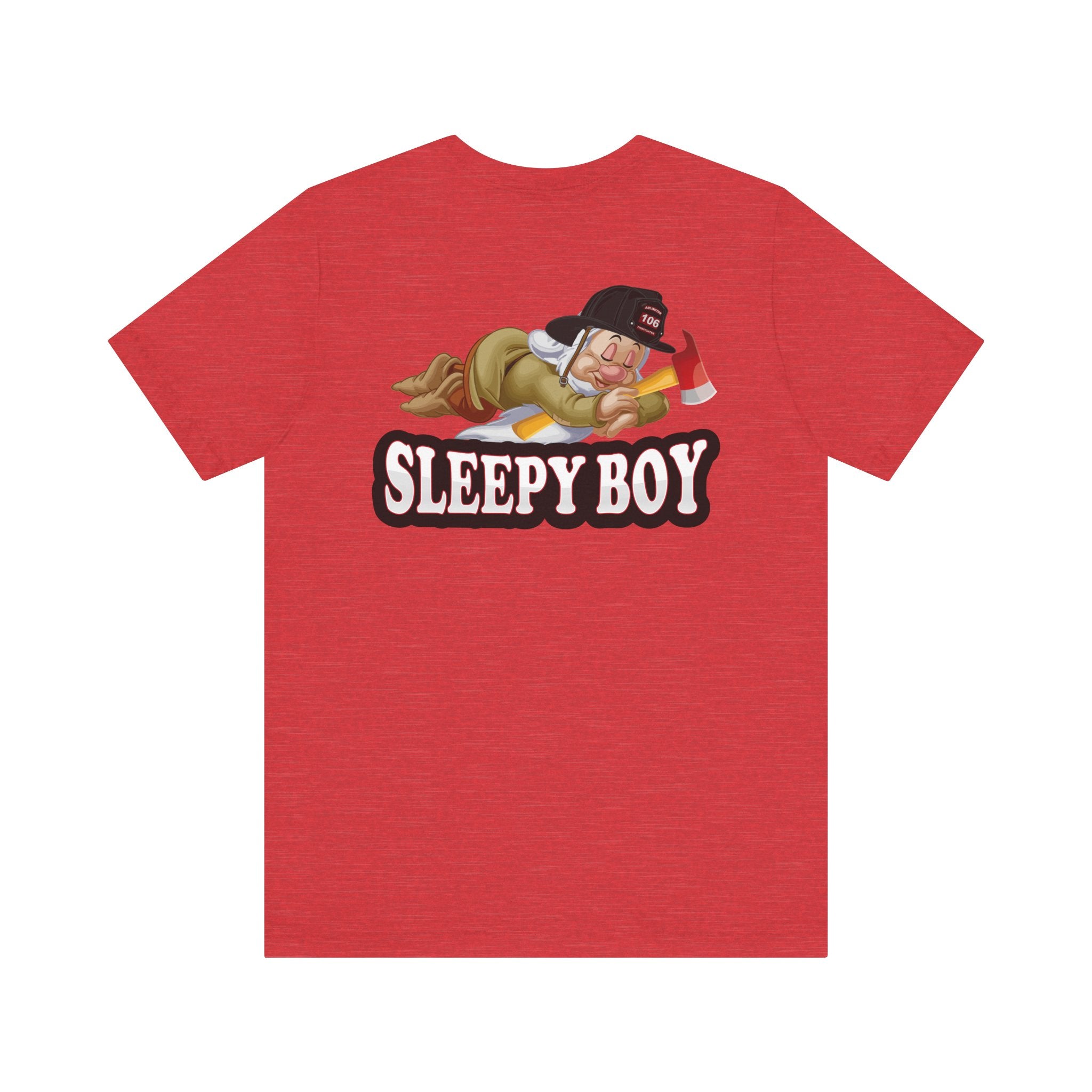 Sleepy Boy Firefighter - Heavy Cotton Unisex Tee -