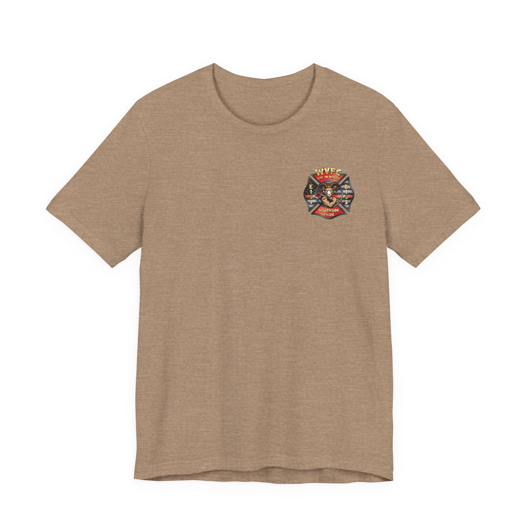 WVFC Goat Version 3 Red Line Flag Gray - Unisex Jersey Short Sleeve Tee