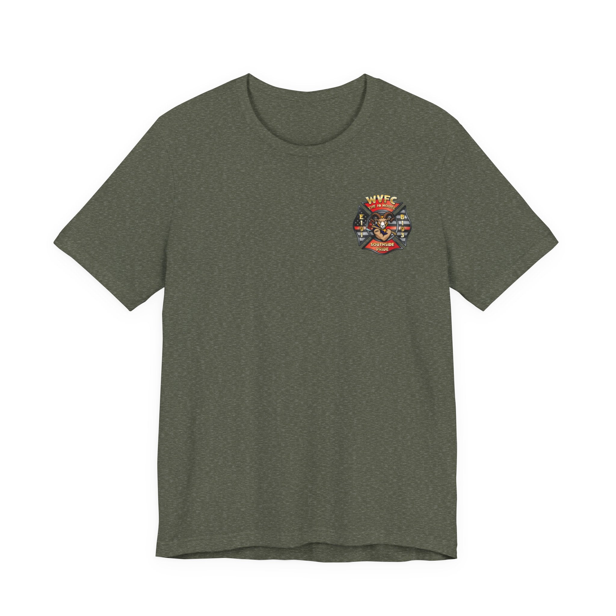 WVFC Goat Version 3 Red Line Flag Gray - Unisex Jersey Short Sleeve Tee