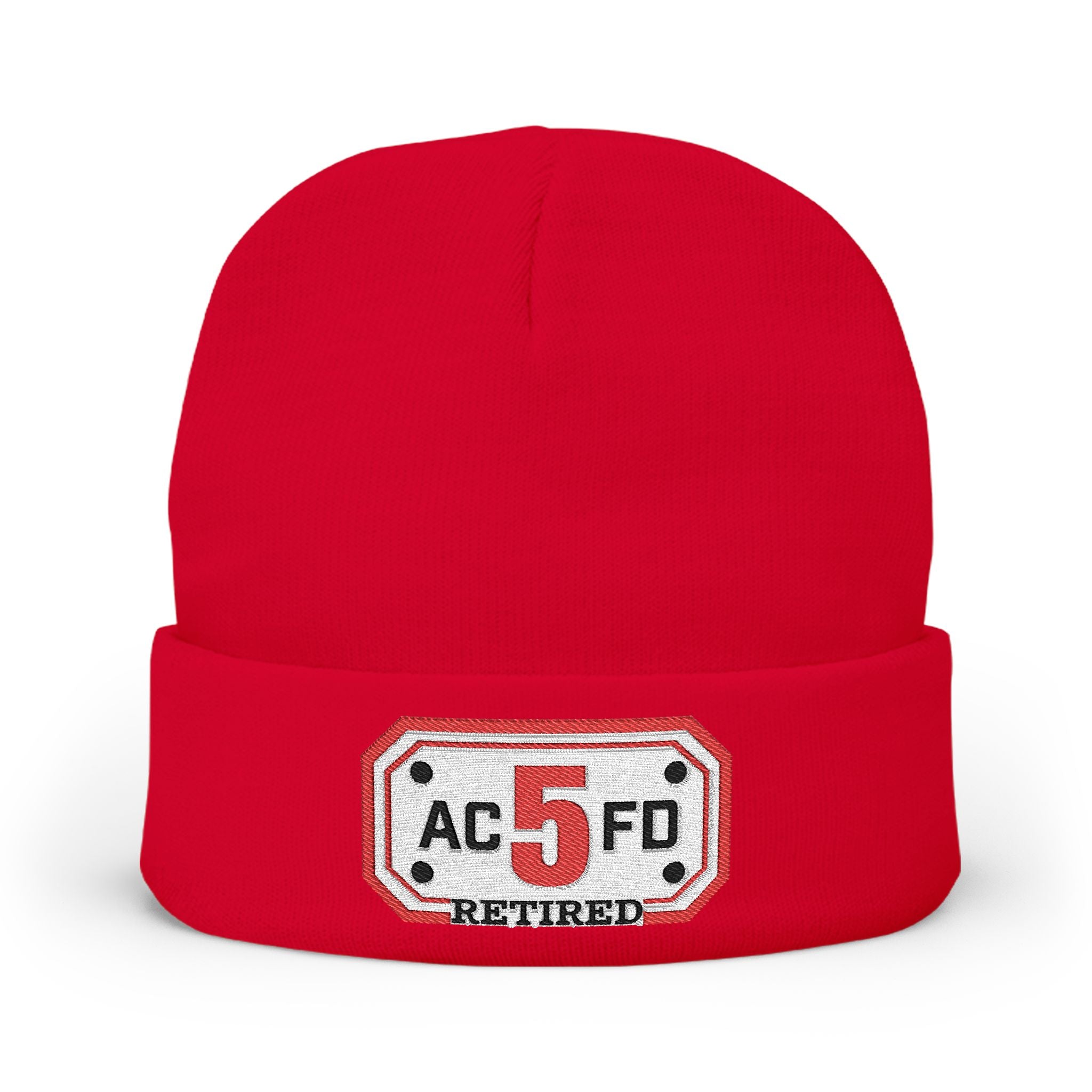 Retired Arlington Engine 5 - Knit Beanie (Embroidery)