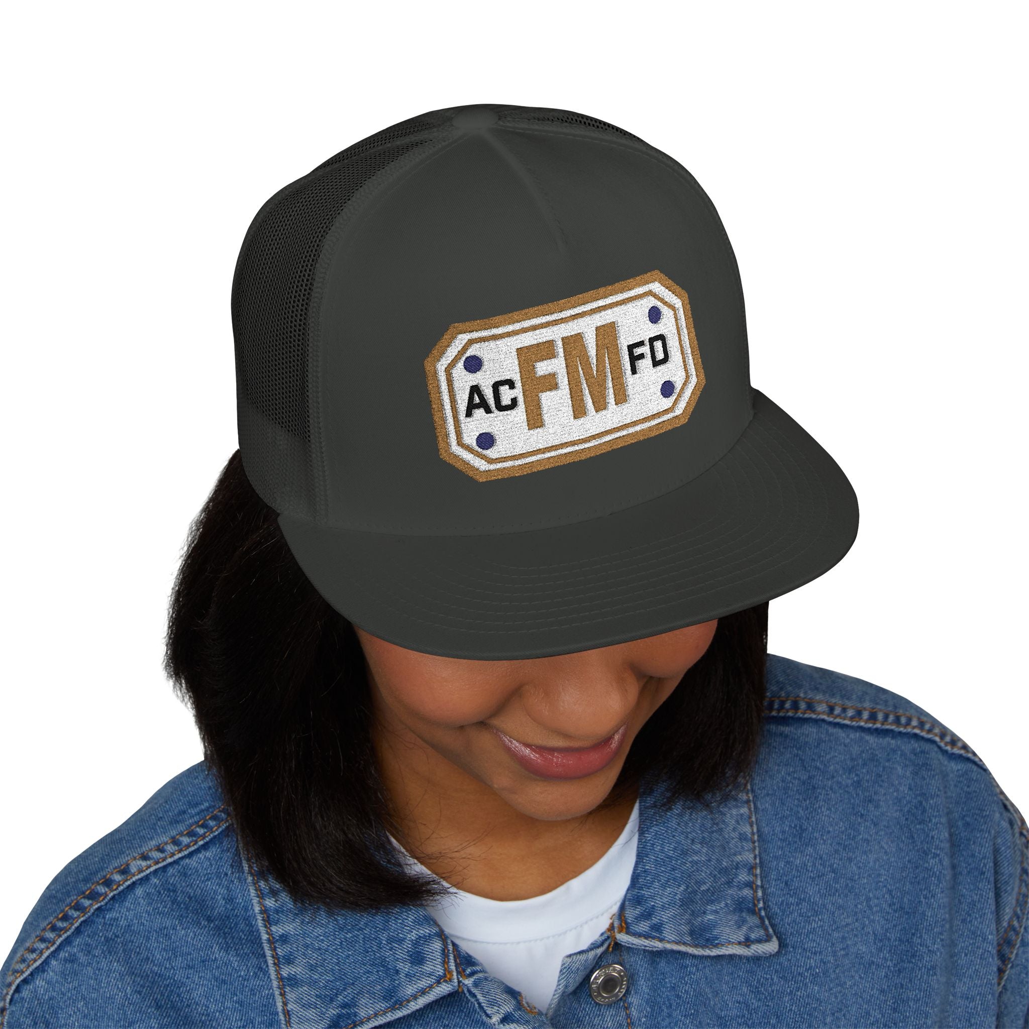 Arlington Fire Marshal Gold - 5 Panel Trucker Cap (Embroidery)