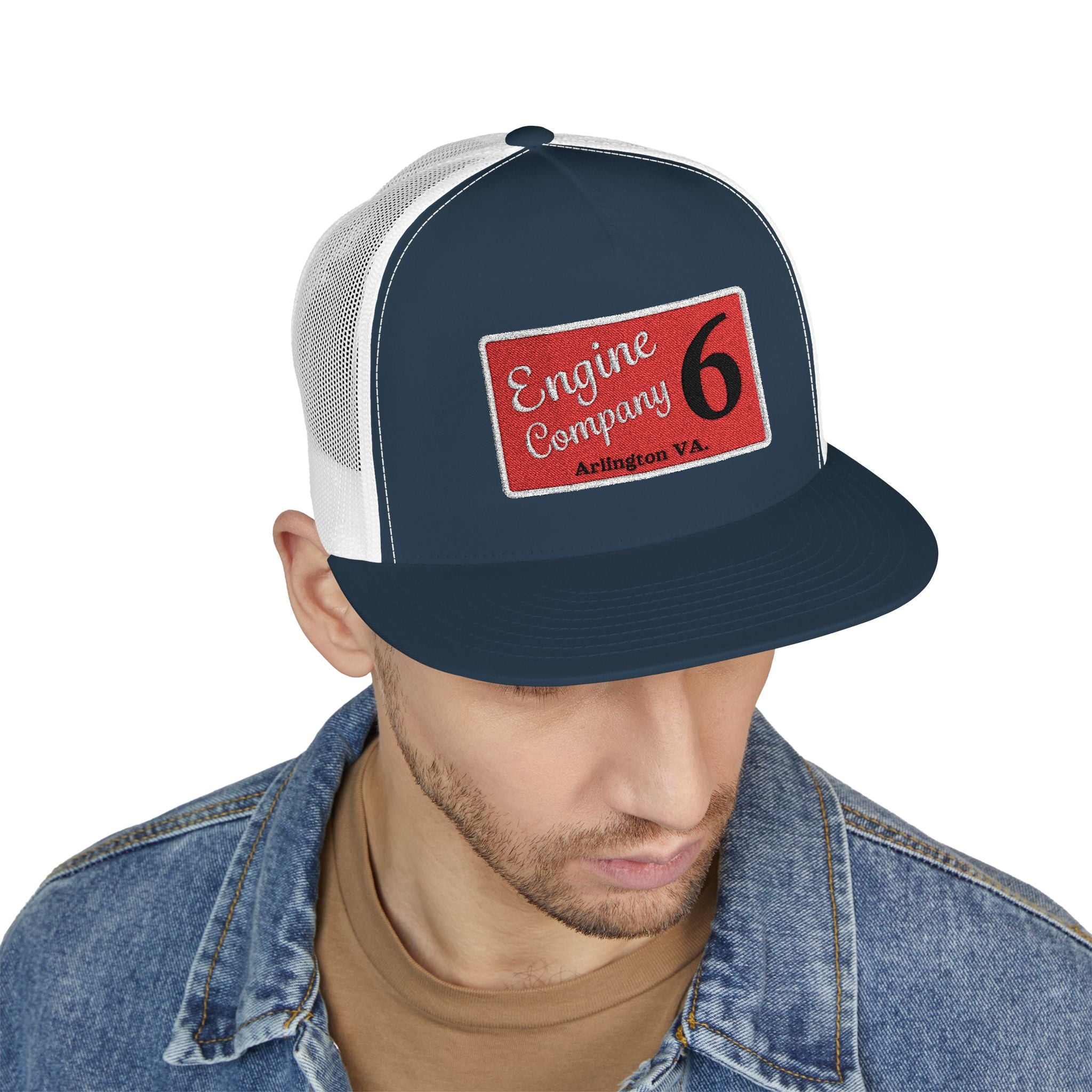 Arlington Engine Company 6 - 5 Panel Trucker Cap (Embroidery)