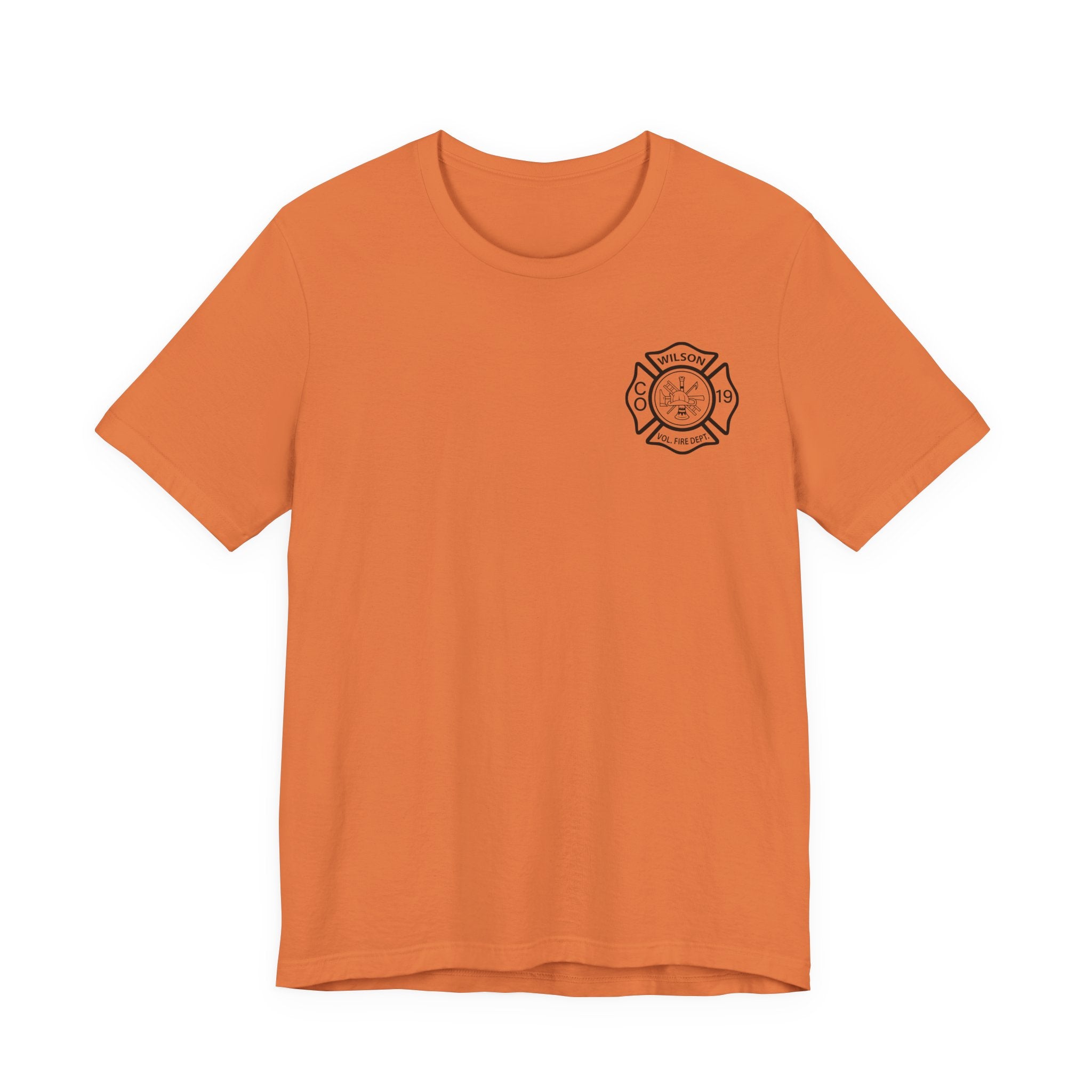 WVFC FD logo black Red back  - Unisex Jersey Short Sleeve Tee