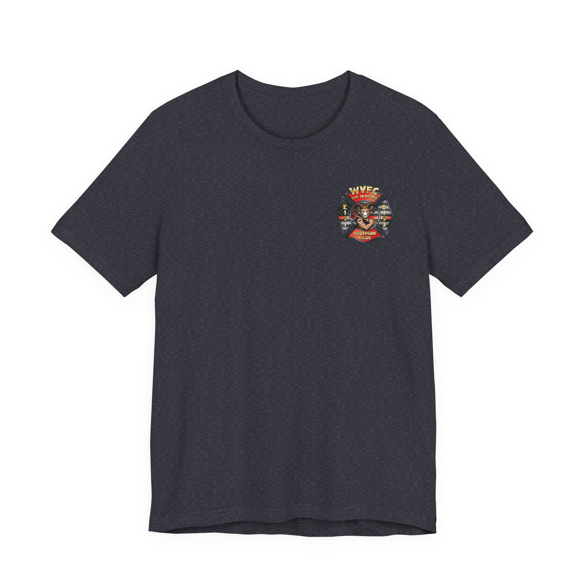 WVFC Goat Version 3 Red Line Flag Gray - Unisex Jersey Short Sleeve Tee