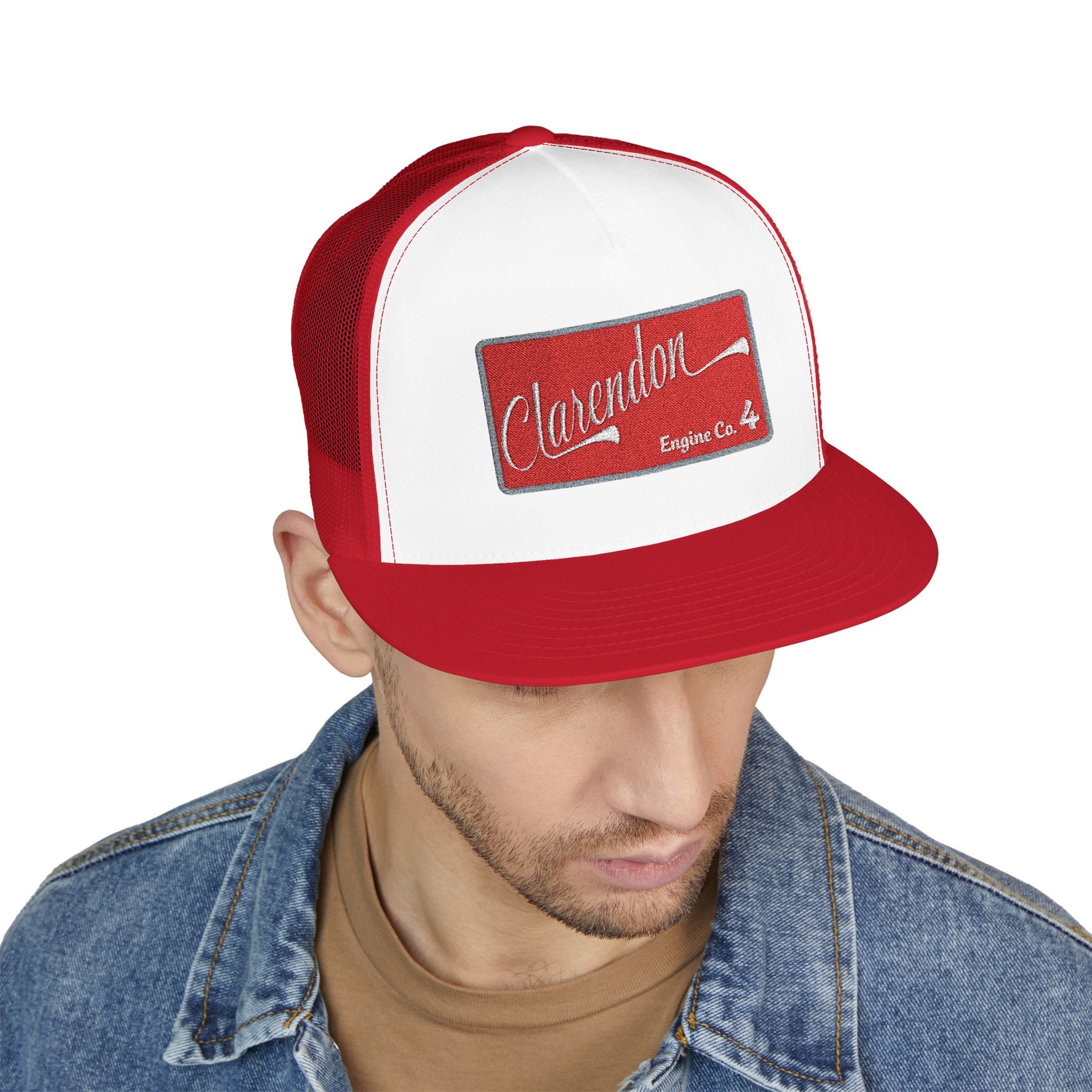 Arlington Clarendon Engine 4 (requested different style hat) - 5 Panel Trucker Cap (Embroidery)