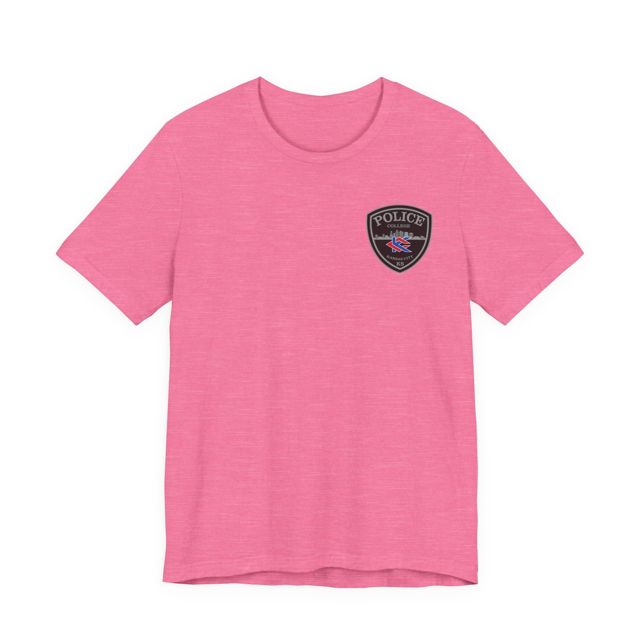 KCKCC Police Patch Black & White Grey Back - Unisex Jersey Short Sleeve Tee