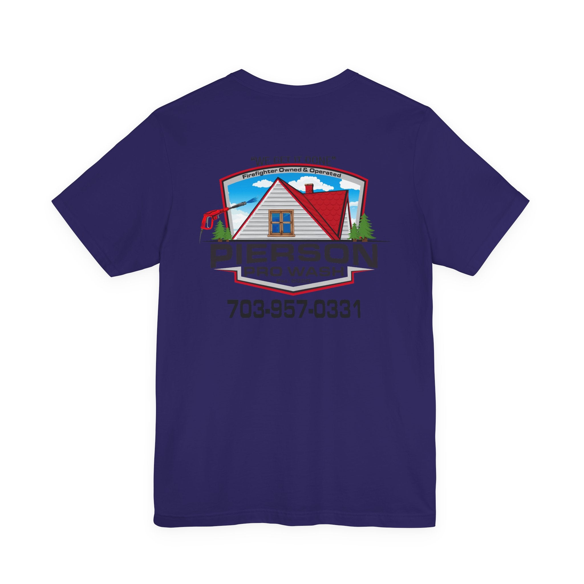 Pierson Pro Wash White Shirt Logo - Bella+Canvas Soft Unisex Tee