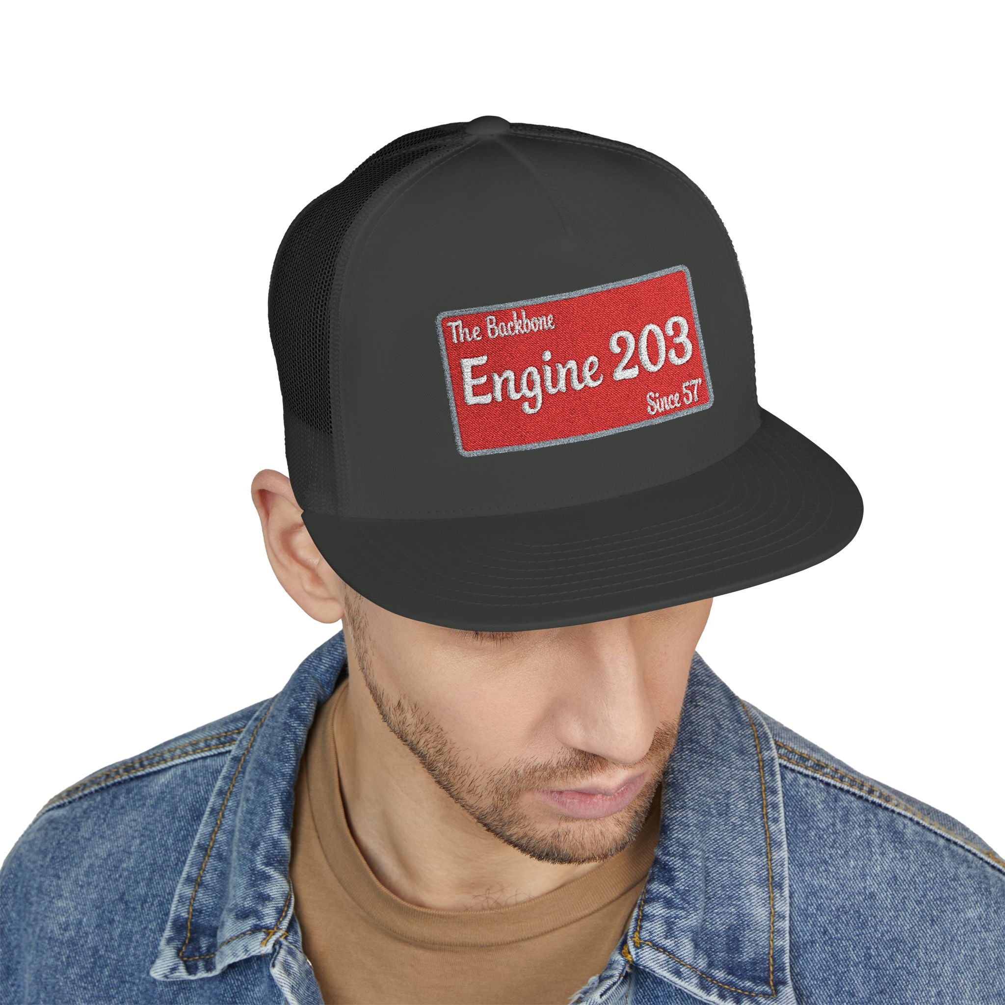 Engine 203 Remount Raiders  -5 Panel Trucker Cap (Embroidery)