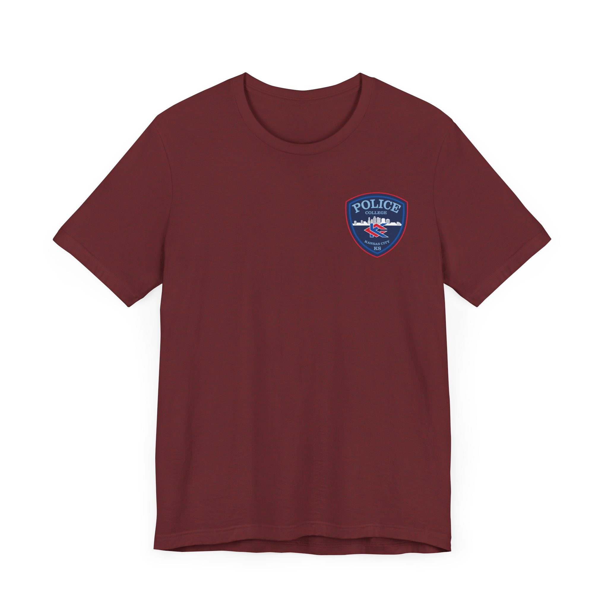 KCKCC Police Patch Color Blue Back - Unisex Jersey Short Sleeve Tee