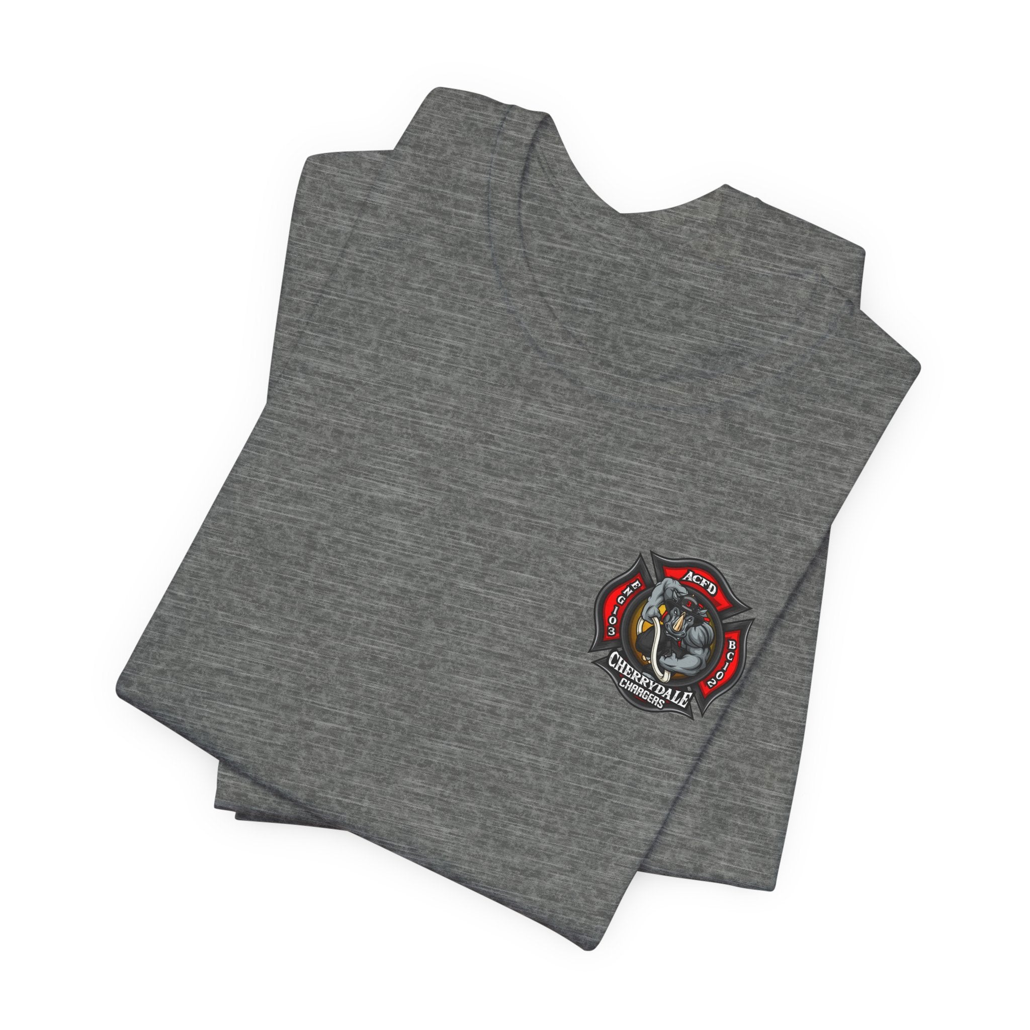 Station 3 Rhino Logo Firefighter Back - Bella+Canvas Soft Unisex Tee-