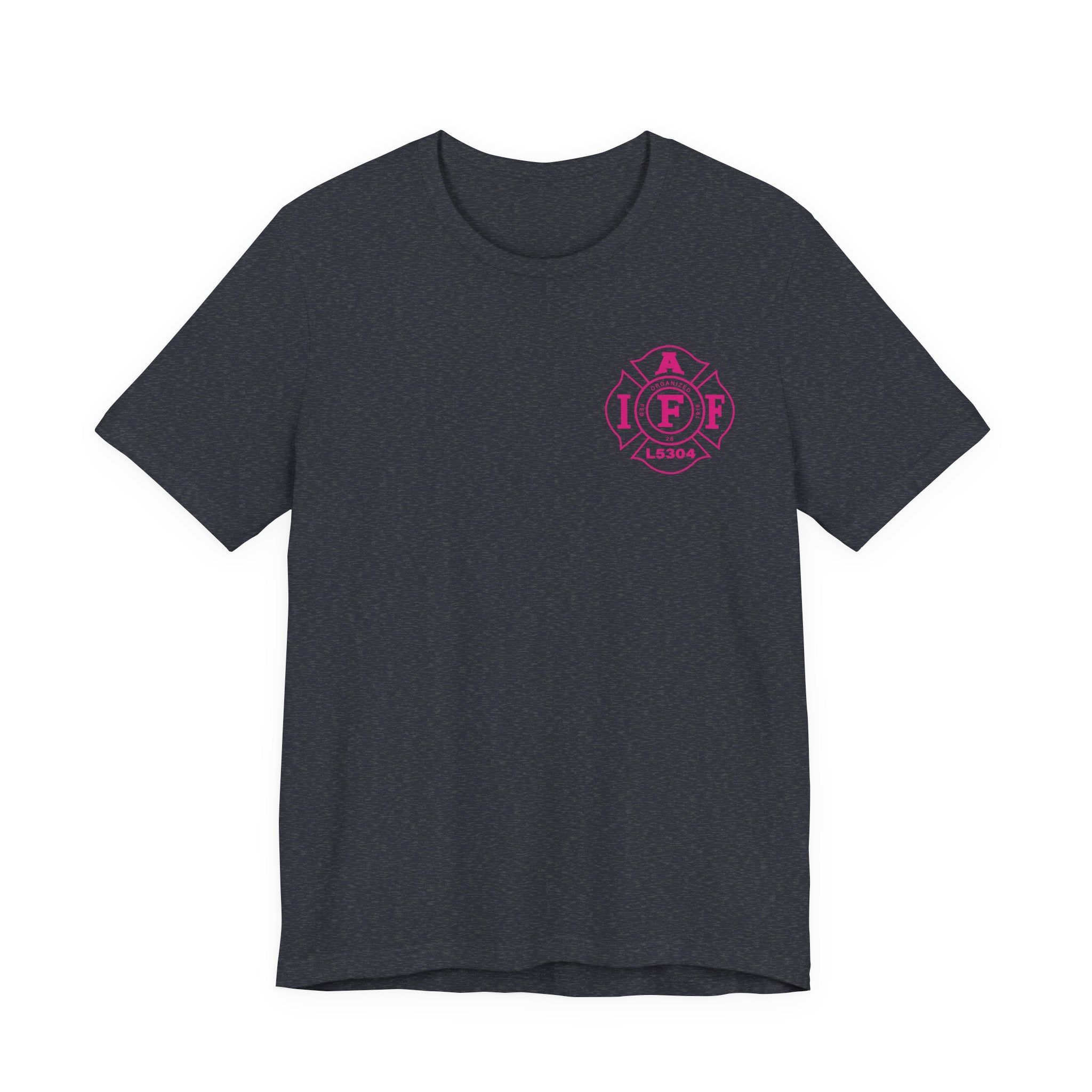 Clarke County Fire Breast Cancer Dark Shirt (Portion of Proceeds go to Local 5304) - Bella+Canvas Soft Jersey Cotton Unisex Tee
