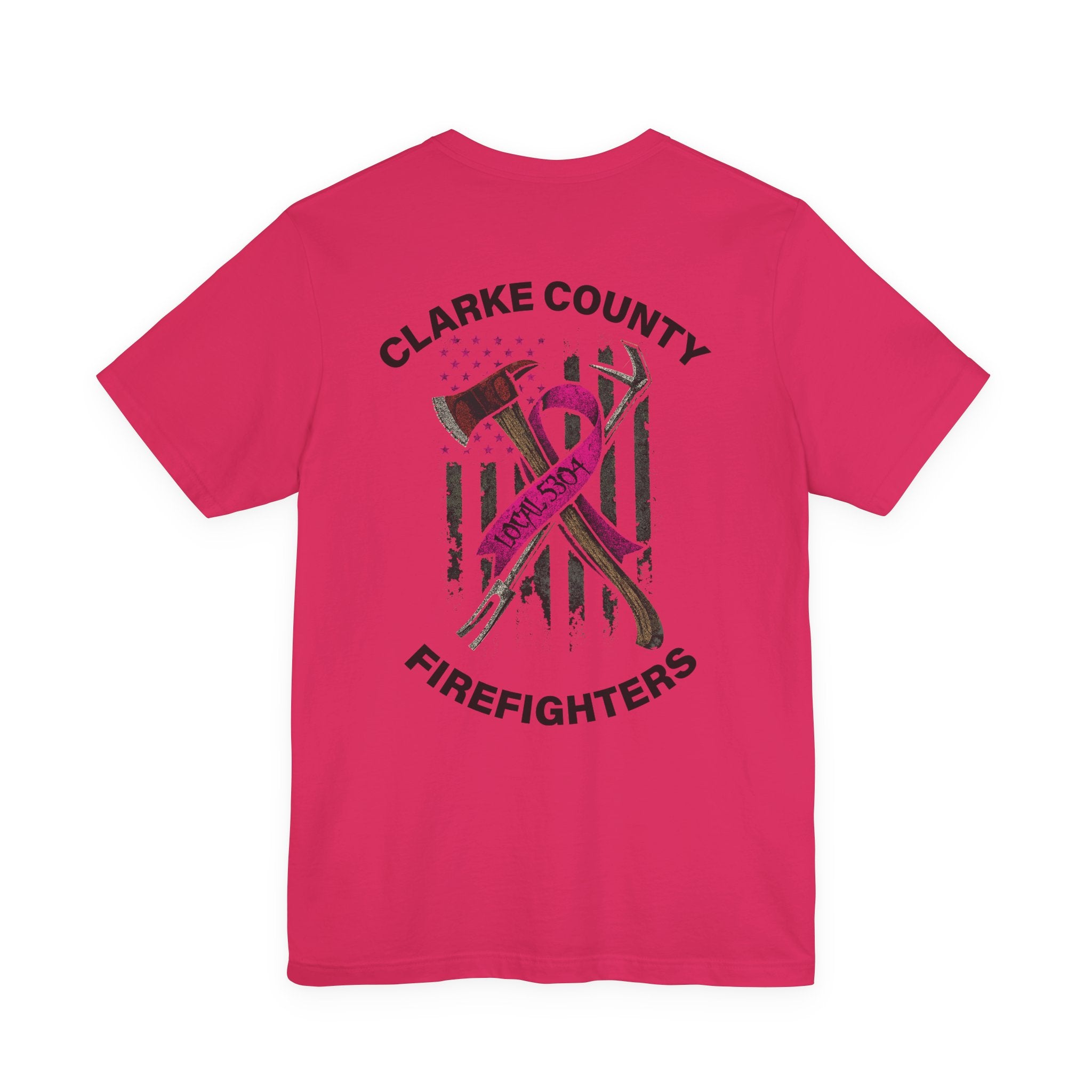 Clarke County Fire Breast Cancer (Portion of Proceeds go to Local 5304) - Bella+Canvas Soft Jersey Cotton Unisex Tee