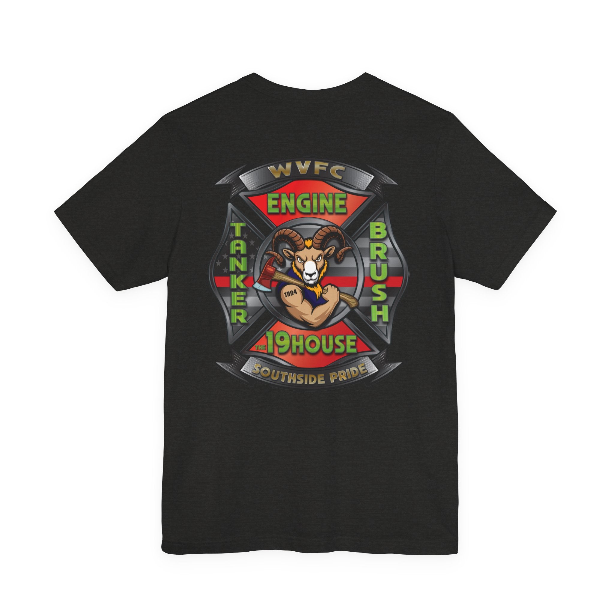 WVFC Goat Logo 2 Goat Logo 2 Back - Unisex Jersey Short Sleeve Tee