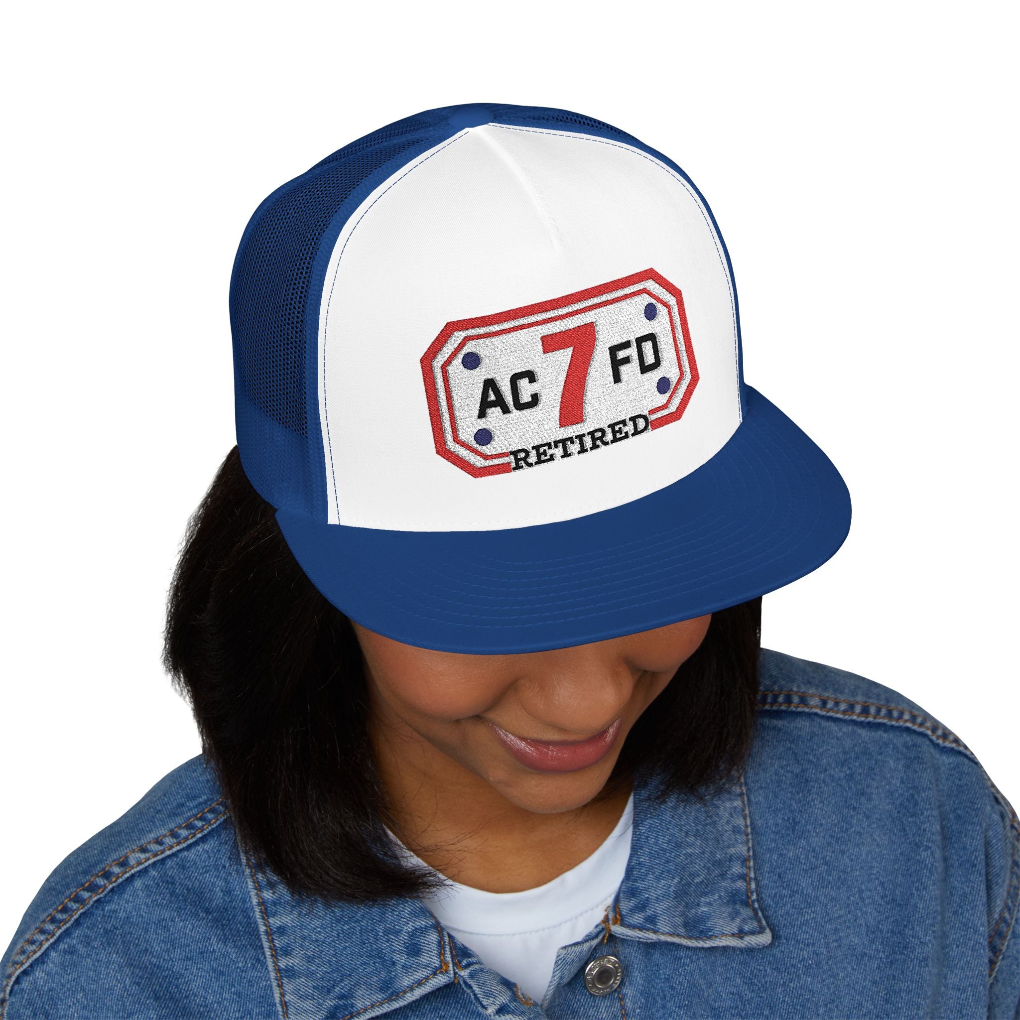 Retired Arlington Engine 7 - 5 Panel Trucker Cap (Embroidery)