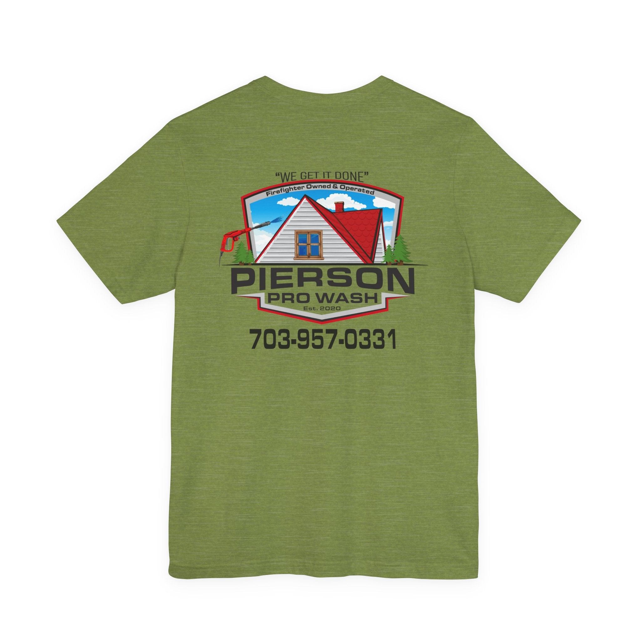 Pierson Pro Wash White Shirt Logo - Bella+Canvas Soft Unisex Tee