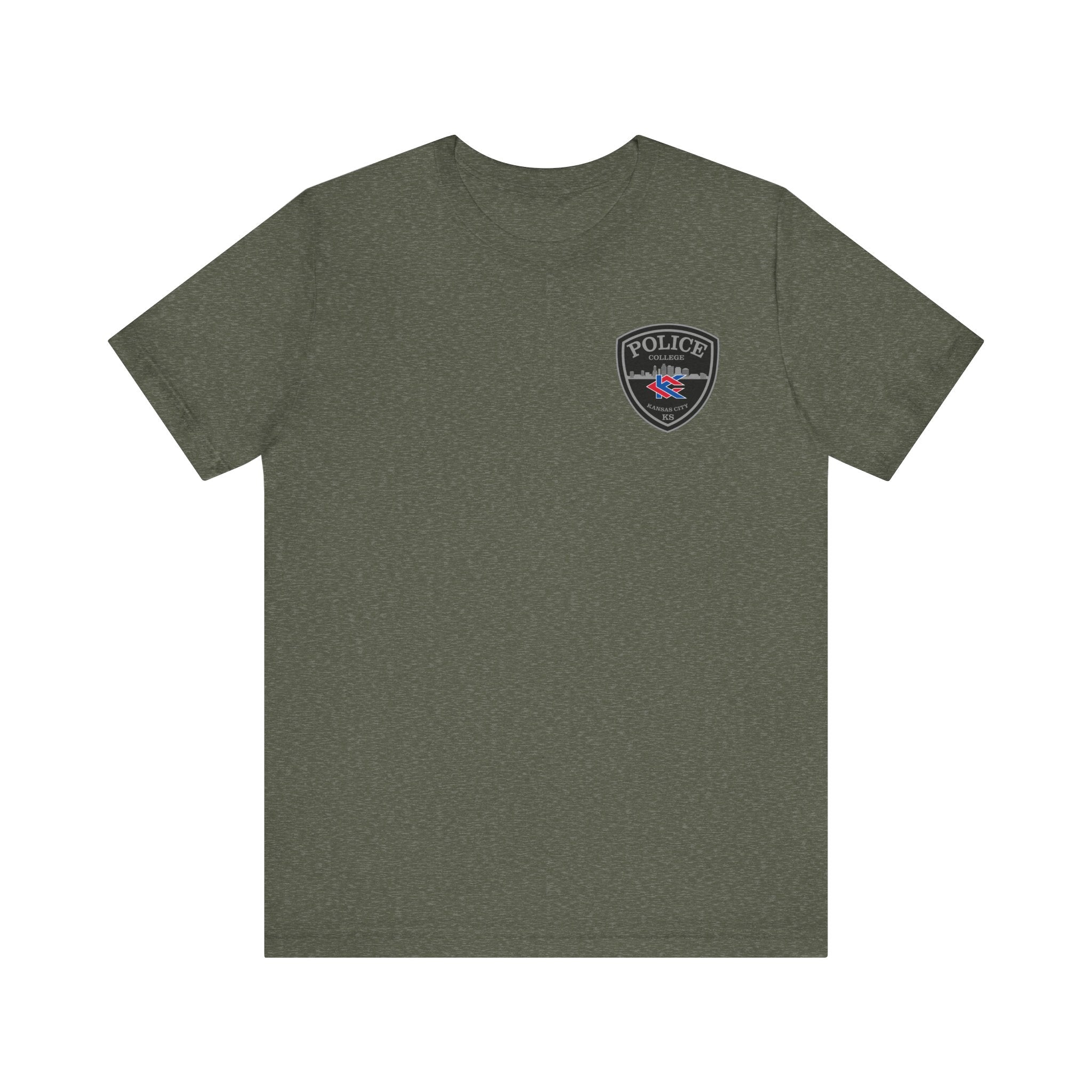 KCKCC Police Patch Black & White Grey Back - Unisex Jersey Short Sleeve Tee