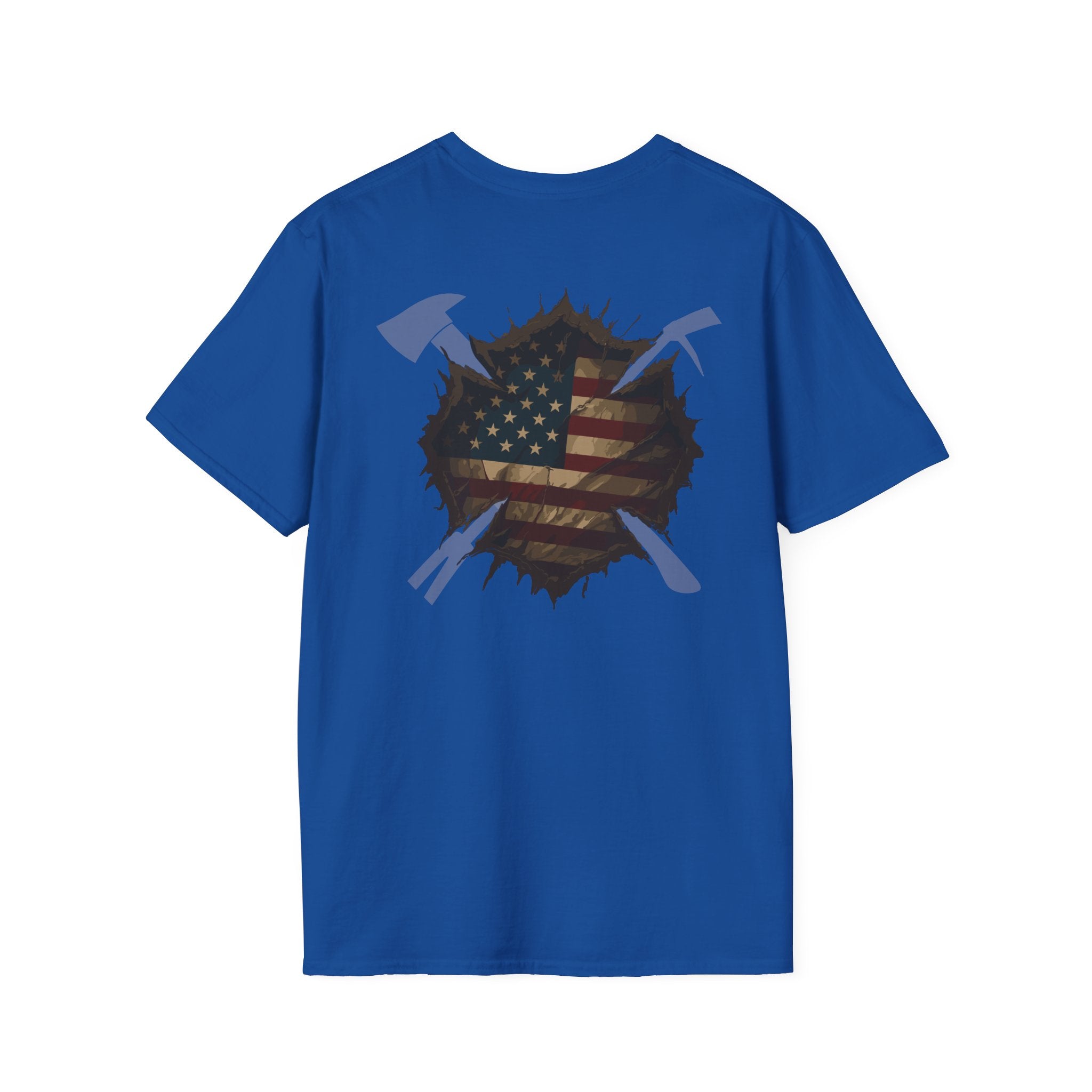 Us flag torn maltese - Unisex Softstyle T-Shirt