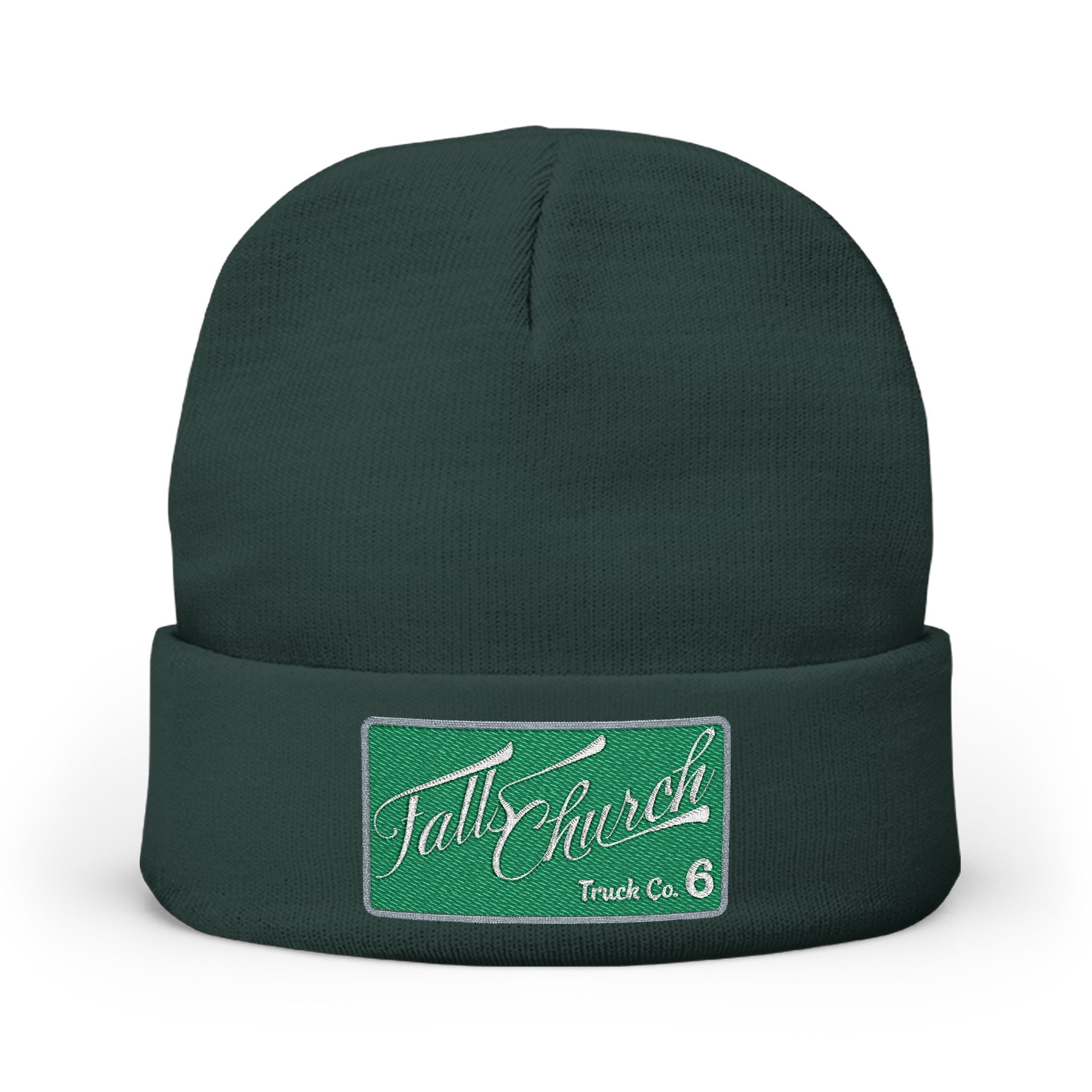Arlington Falls Church Truck 6 Green - Knit Beanie (Embroidery)