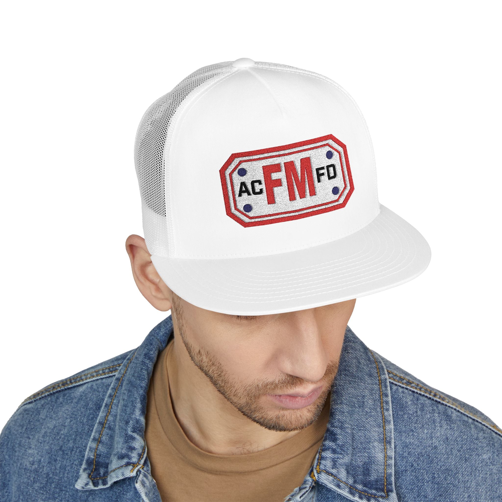 Arlington Fire Marshal Red - 5 Panel Trucker Cap (Embroidery)