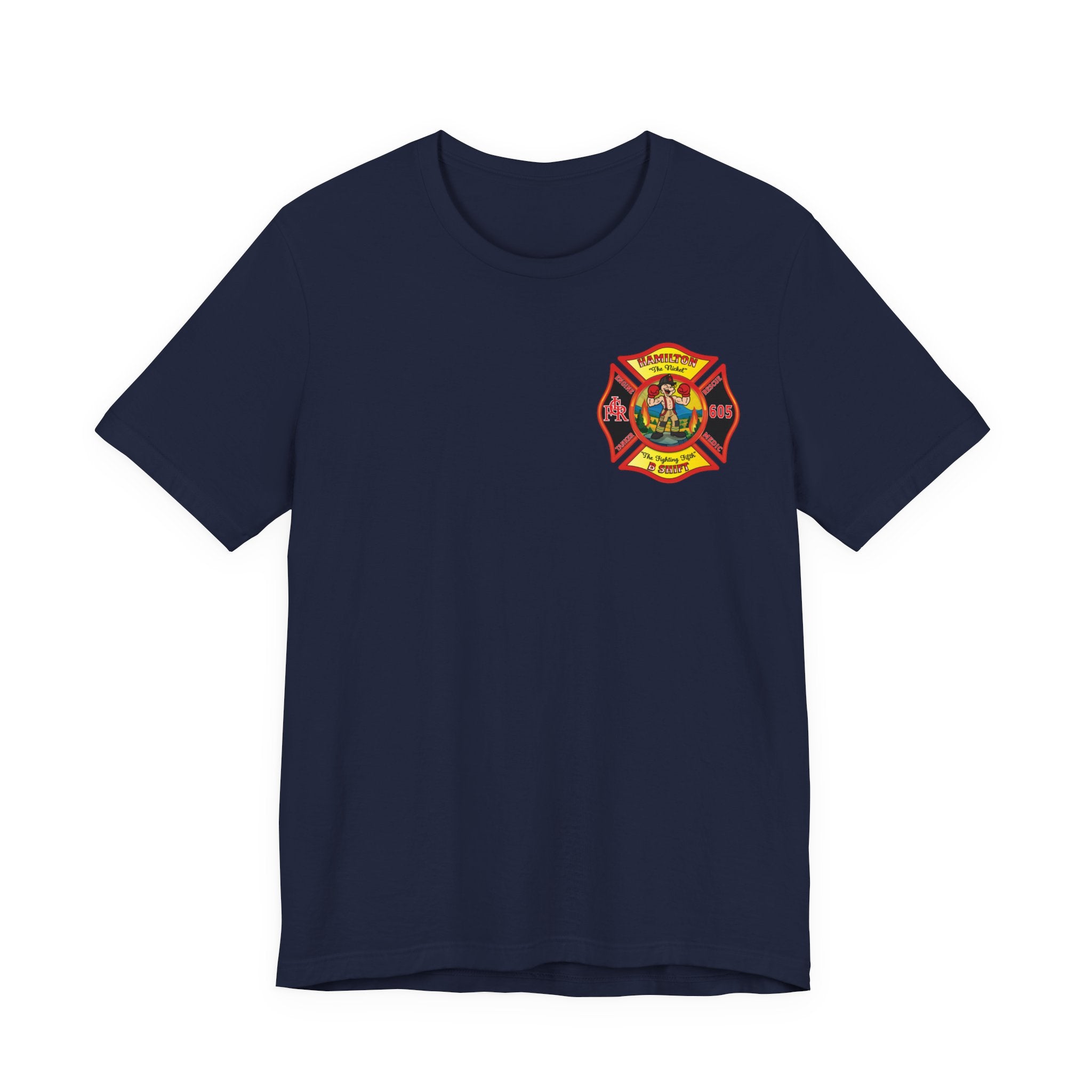 (Bigger Chest logo) LCFR Hamilton Station 5 version 4 Nickel Back- Bella+Canvas Soft Unisex Tee